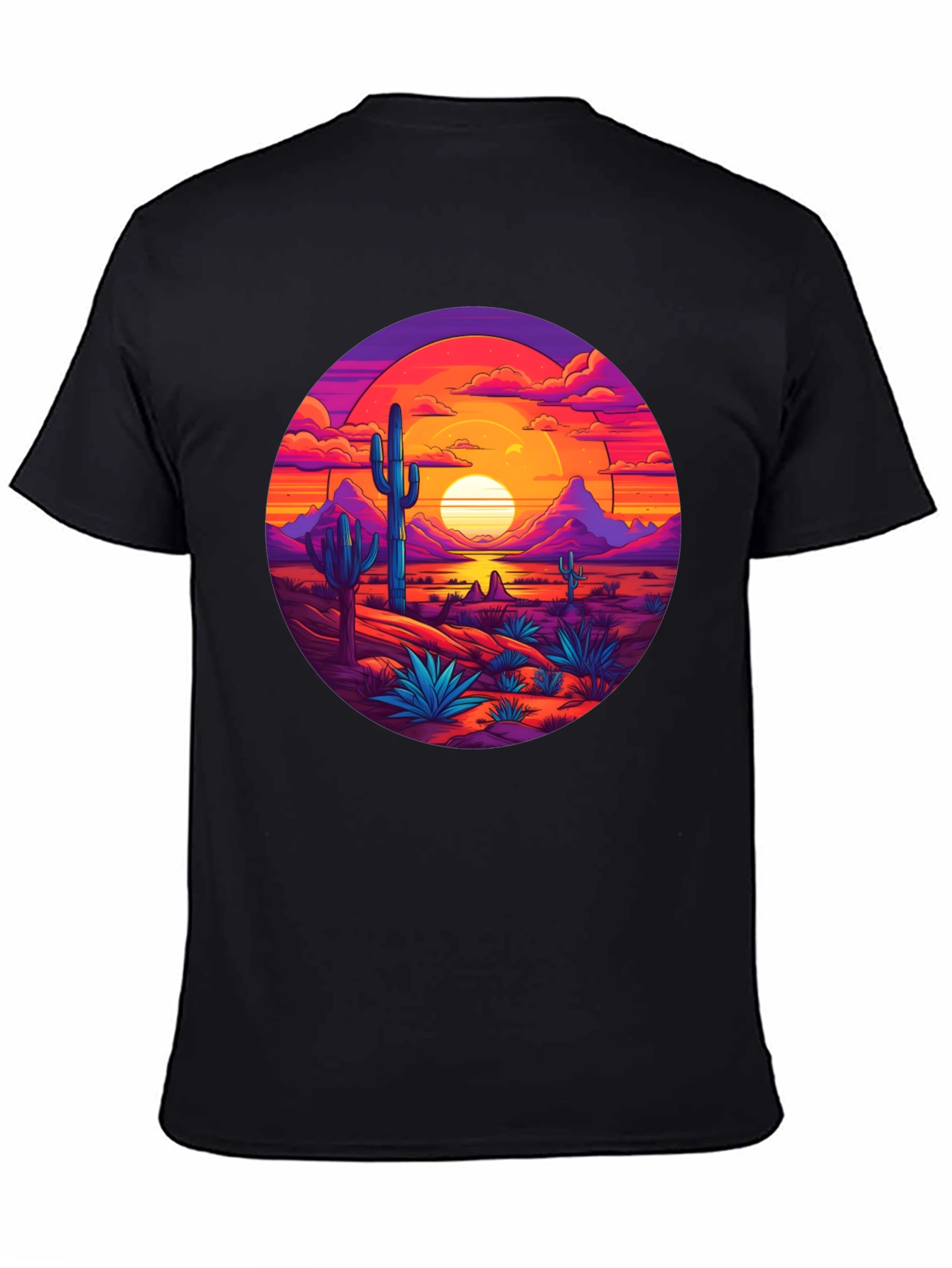 Desert Sunset Graphic Tee - Mens Black T-Shirt