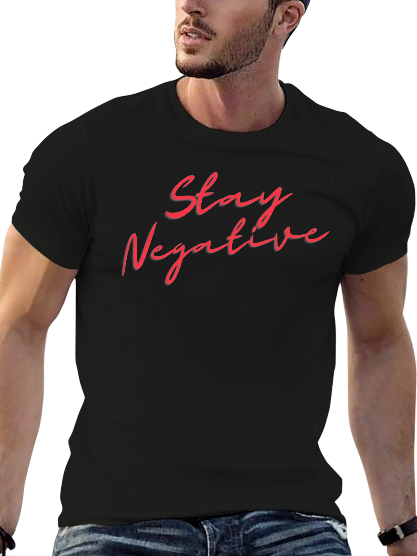 Stay Negative Graphic T-Shirt - Black