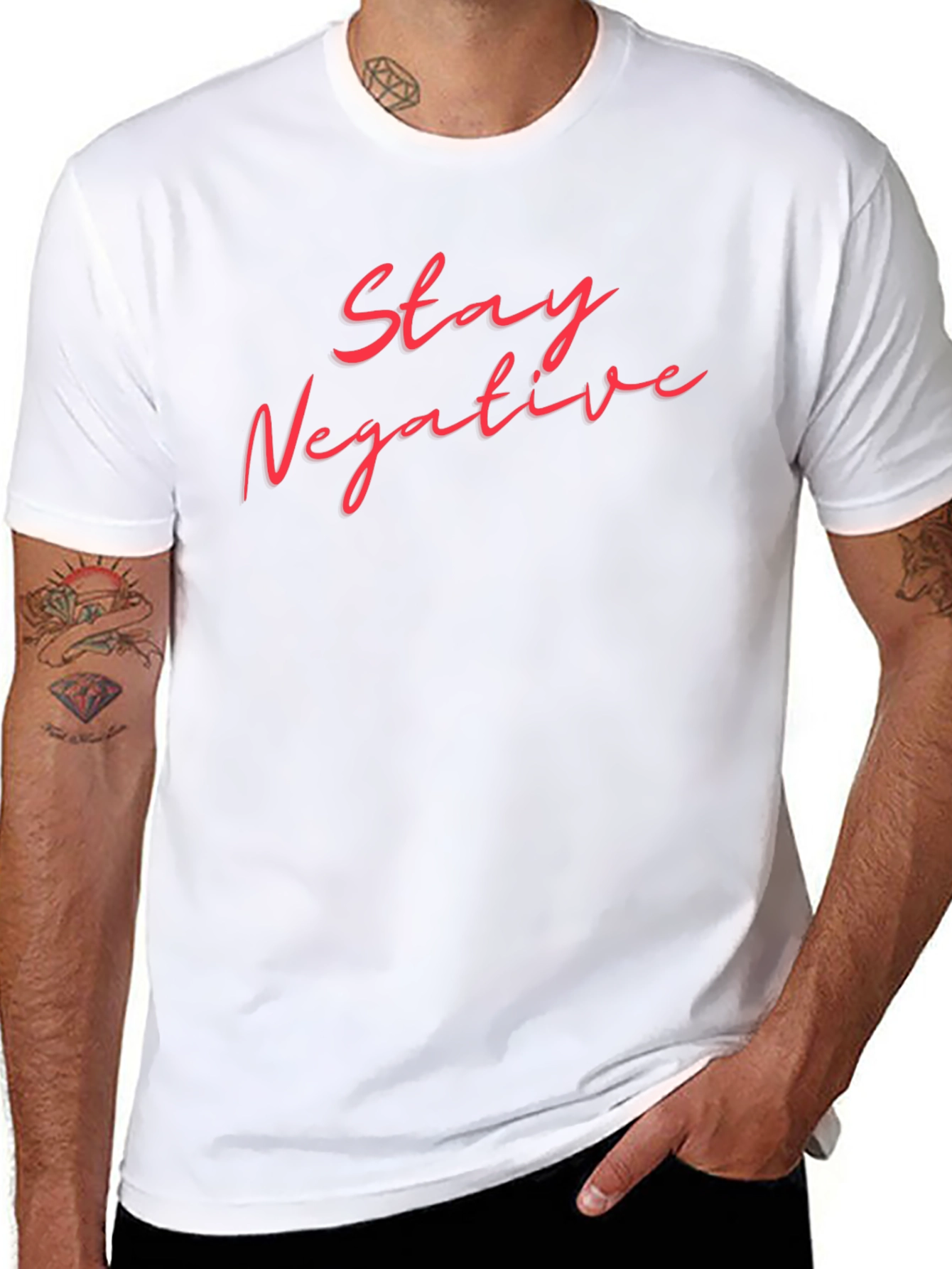 Stay Negative Graphic T-Shirt - Black
