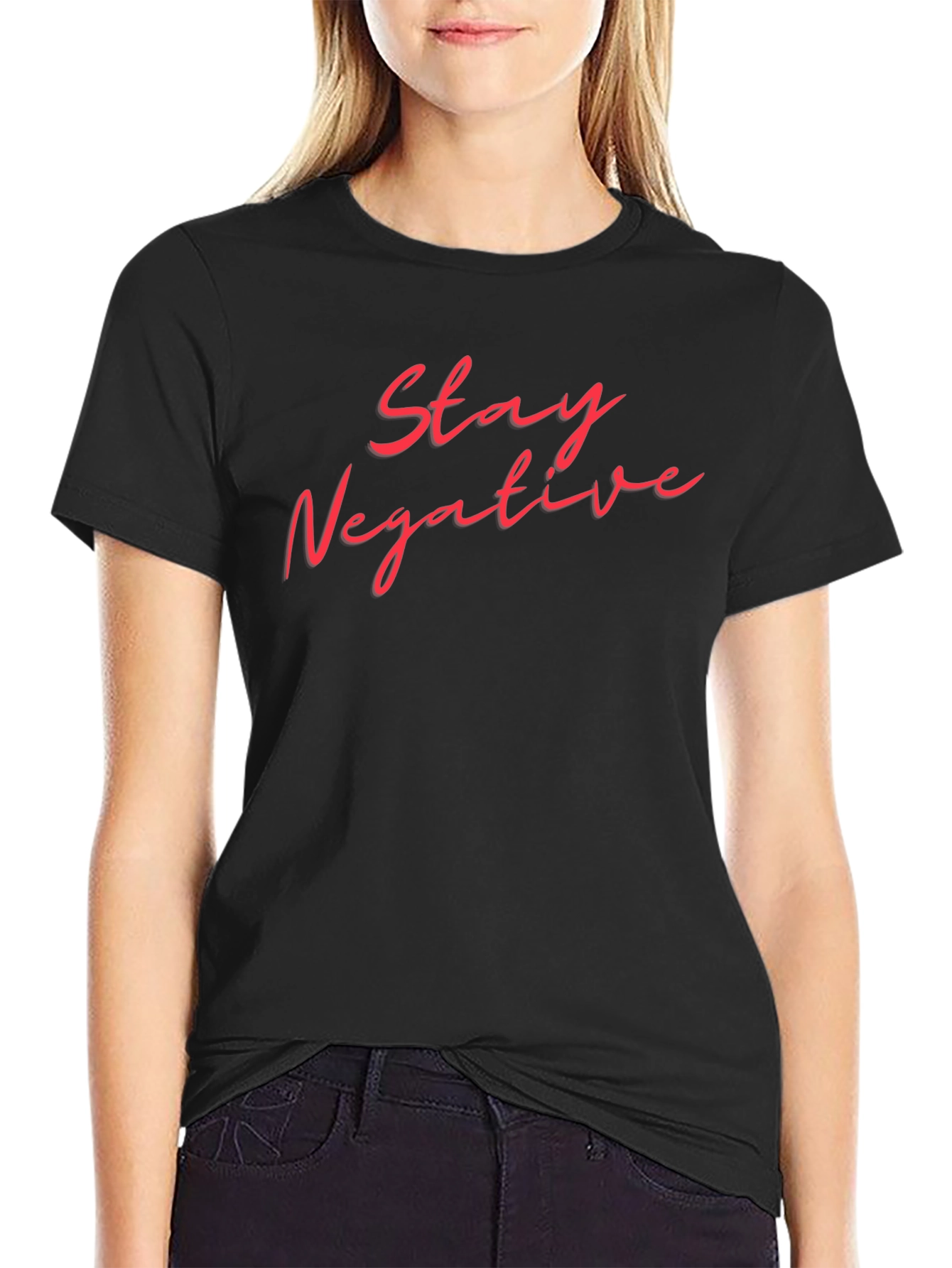 Stay Negative Graphic T-Shirt - Black