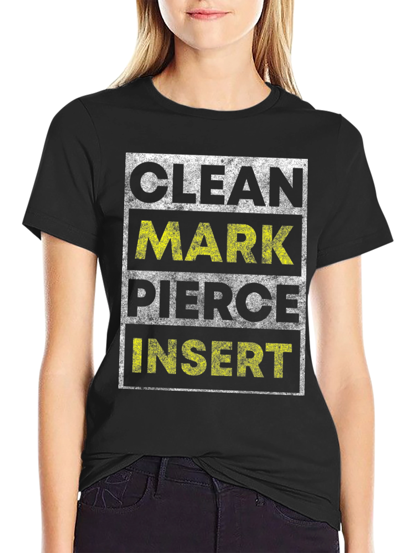 Clean Mark Pierce Insert Graphic Tee
