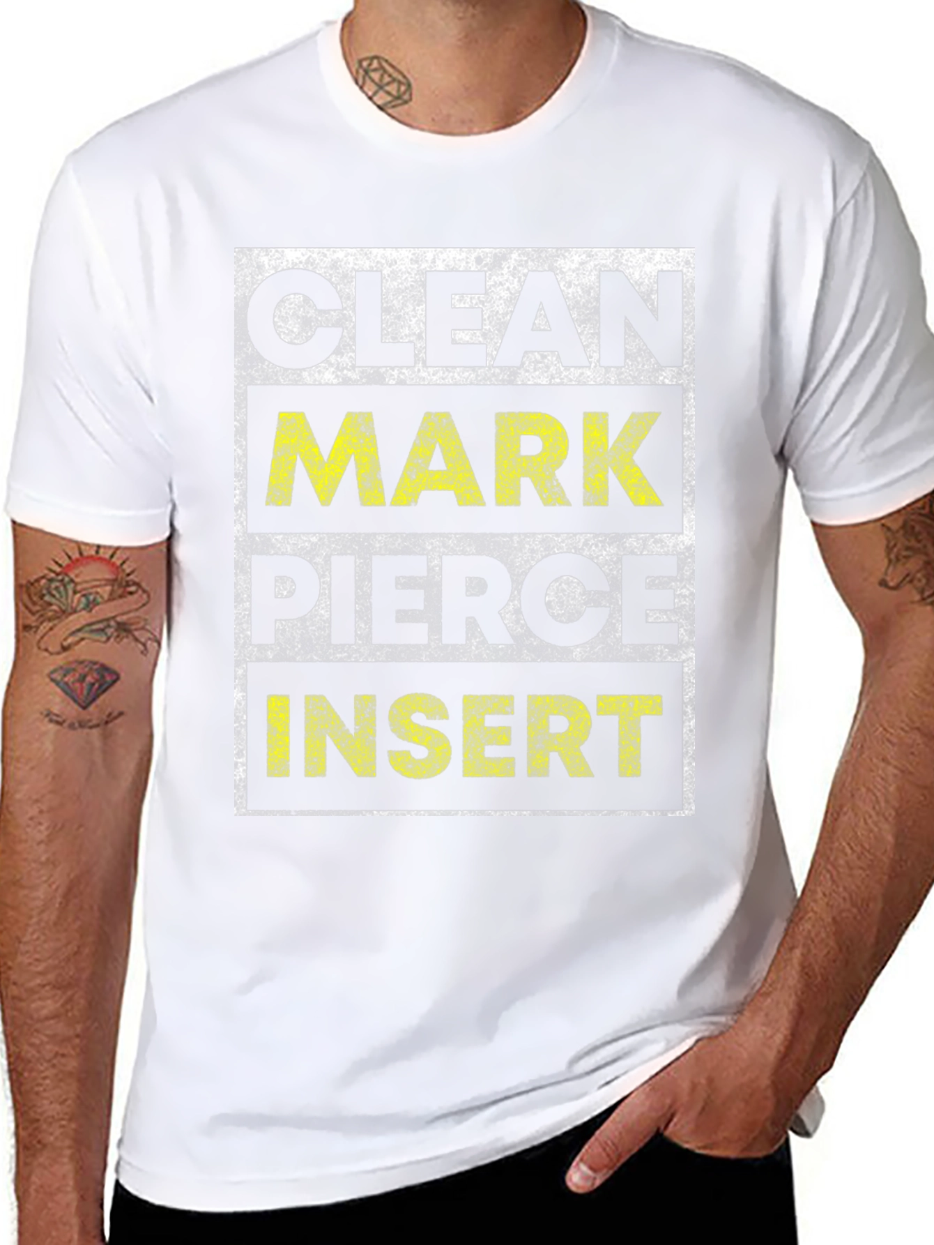 Clean Mark Pierce Insert Graphic Tee