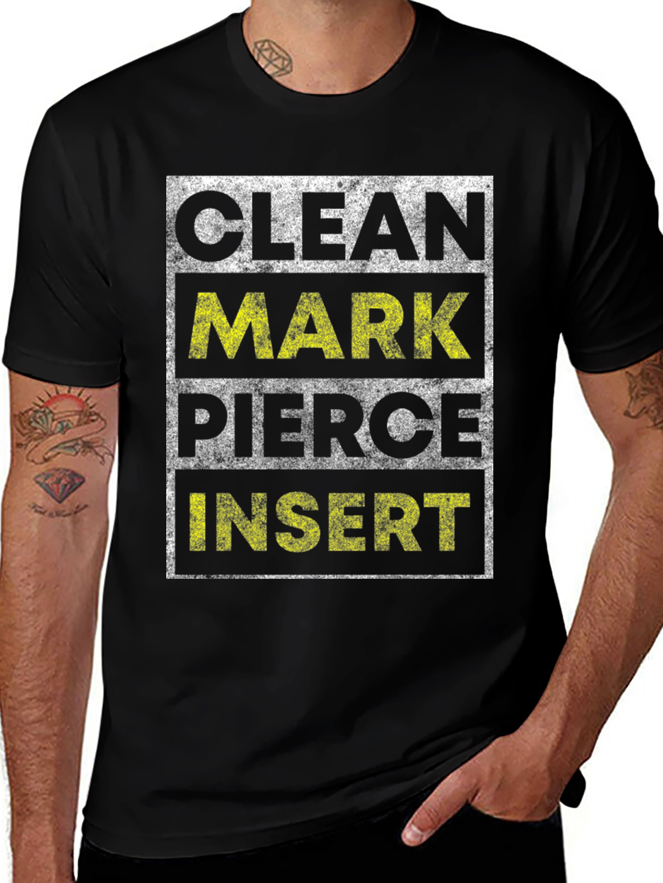 Clean Mark Pierce Insert Graphic Tee