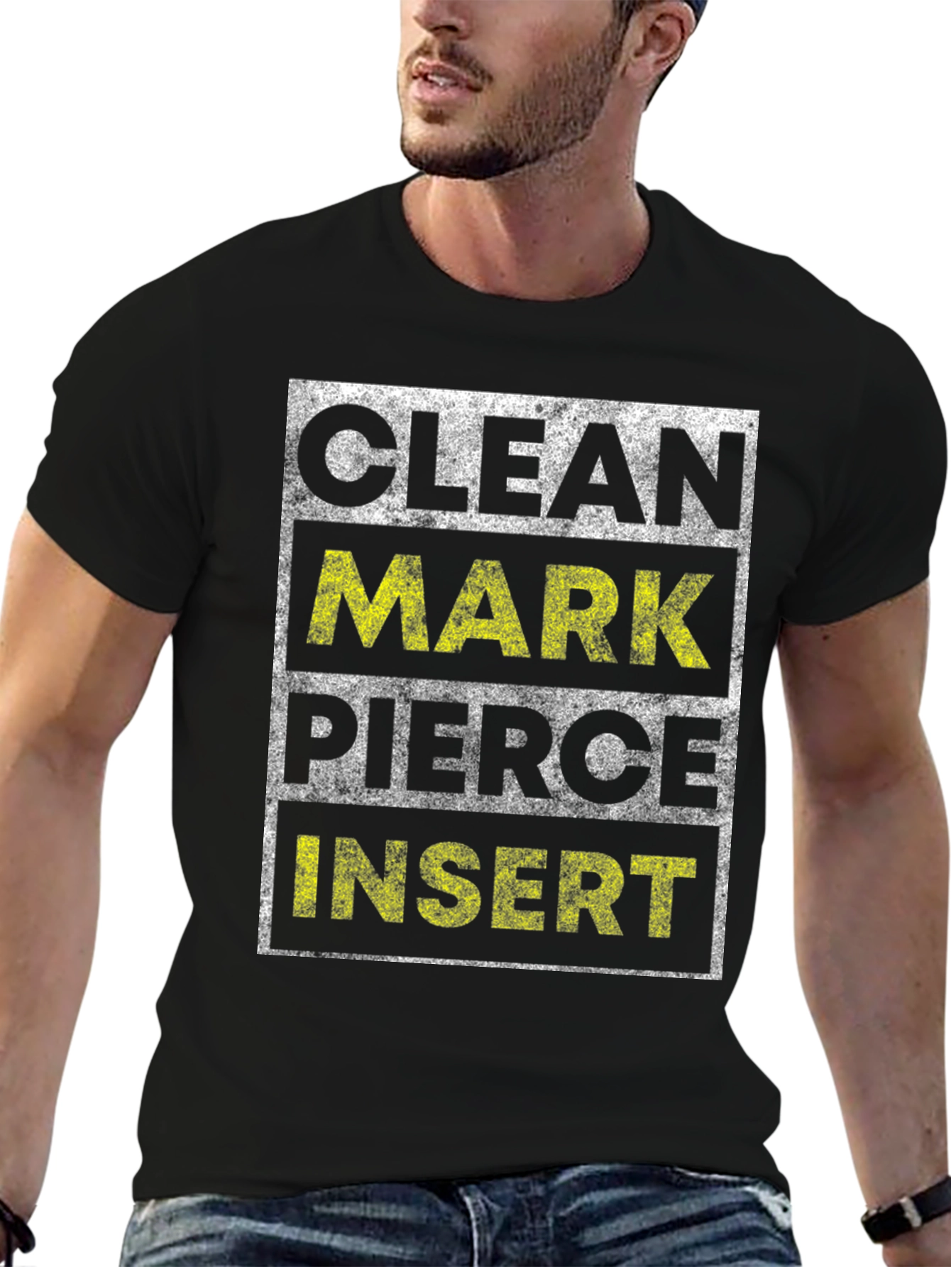 Clean Mark Pierce Insert Graphic Tee