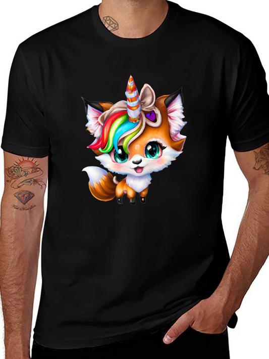 Unicorn Fox Graphic Tee - Cute Animal Shirt