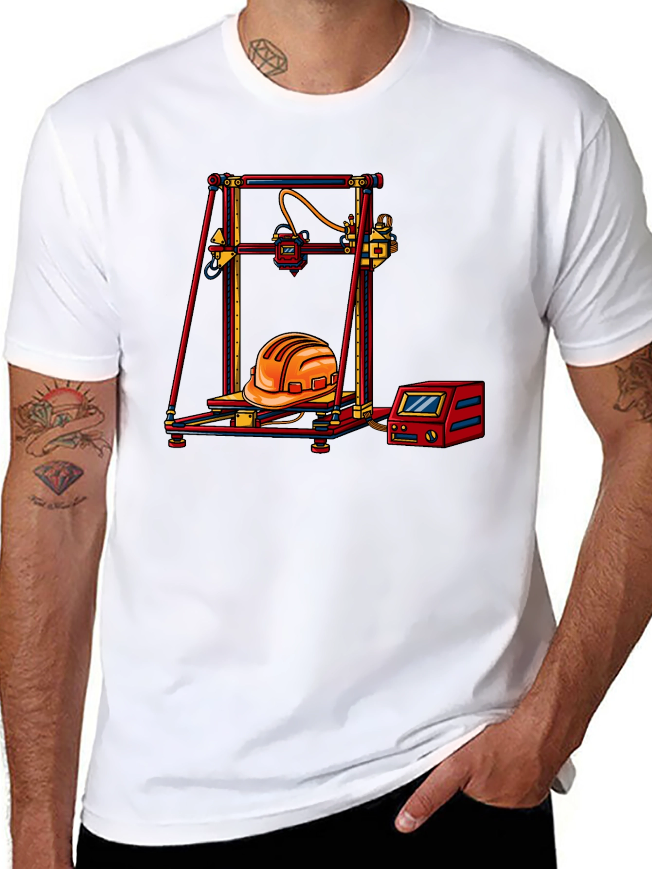 3D Printing Hard Hat Graphic Tee