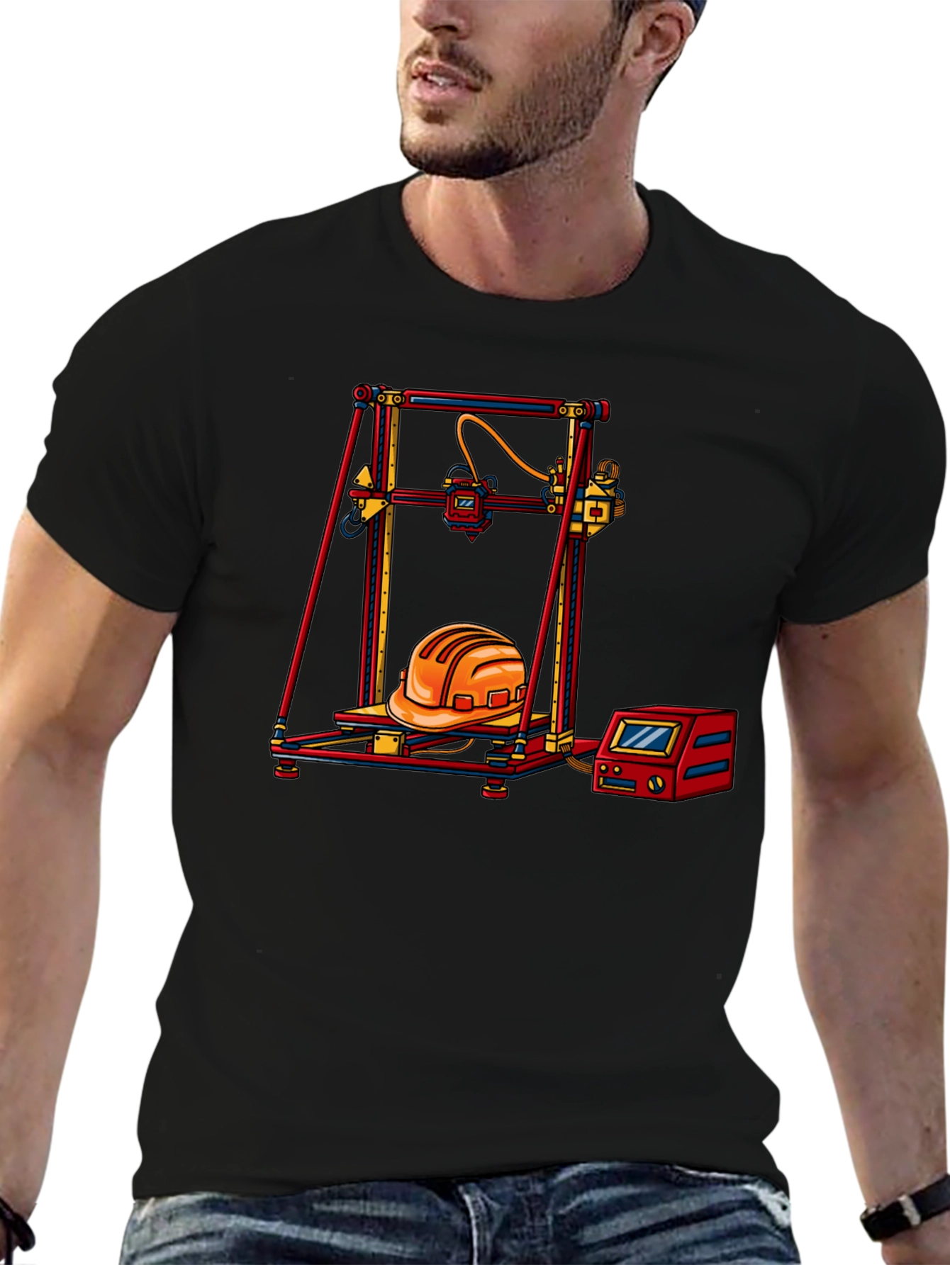 3D Printing Hard Hat Graphic Tee