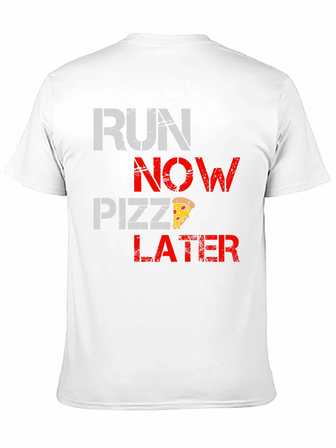 Run Now Pizza Later Black Graphic T-Shirt