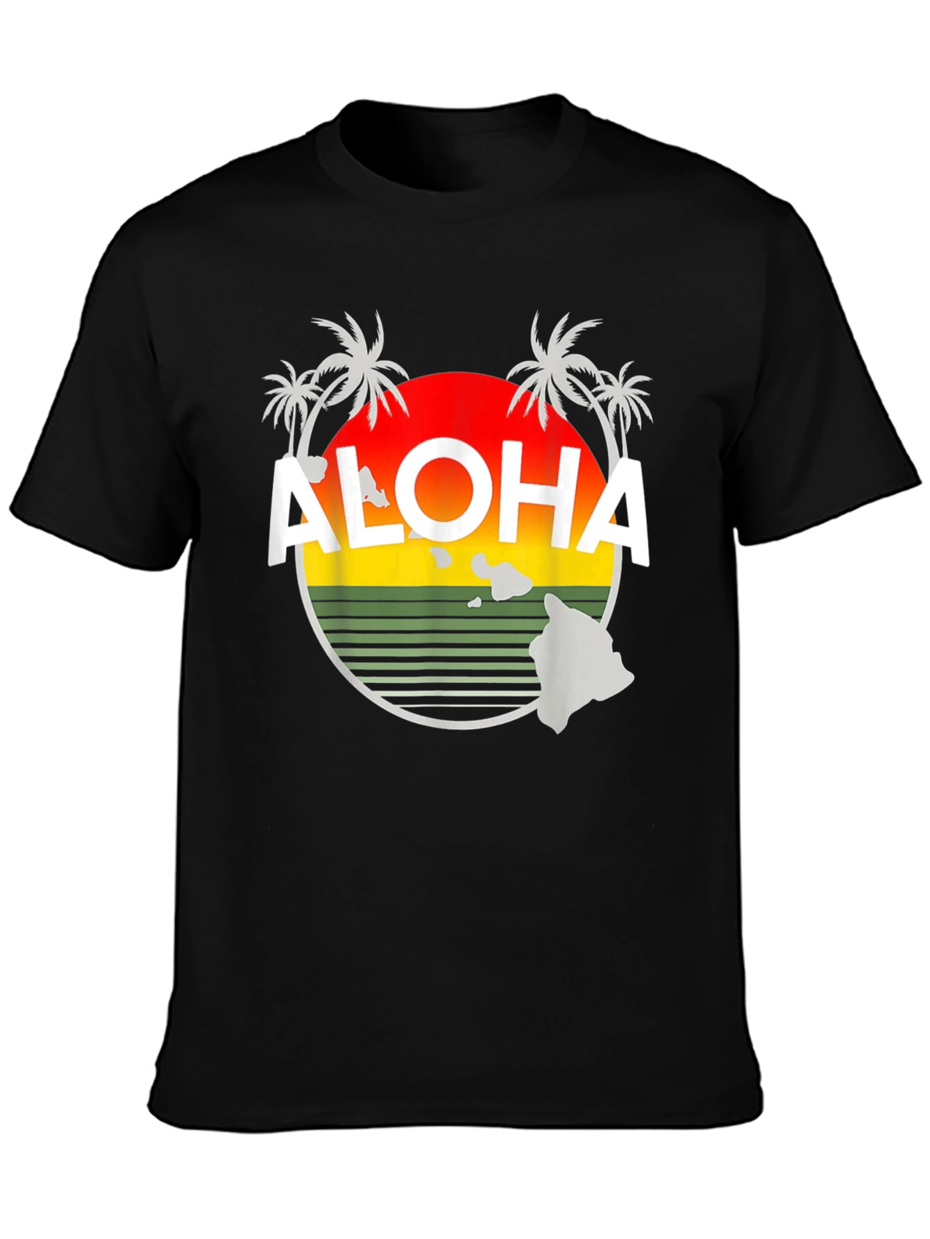 Aloha Hawaii Island Sunset Graphic T-Shirt