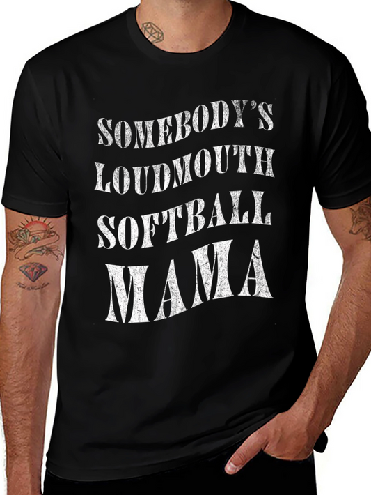Somebodys Loudmouth Softball Mama Graphic Tee