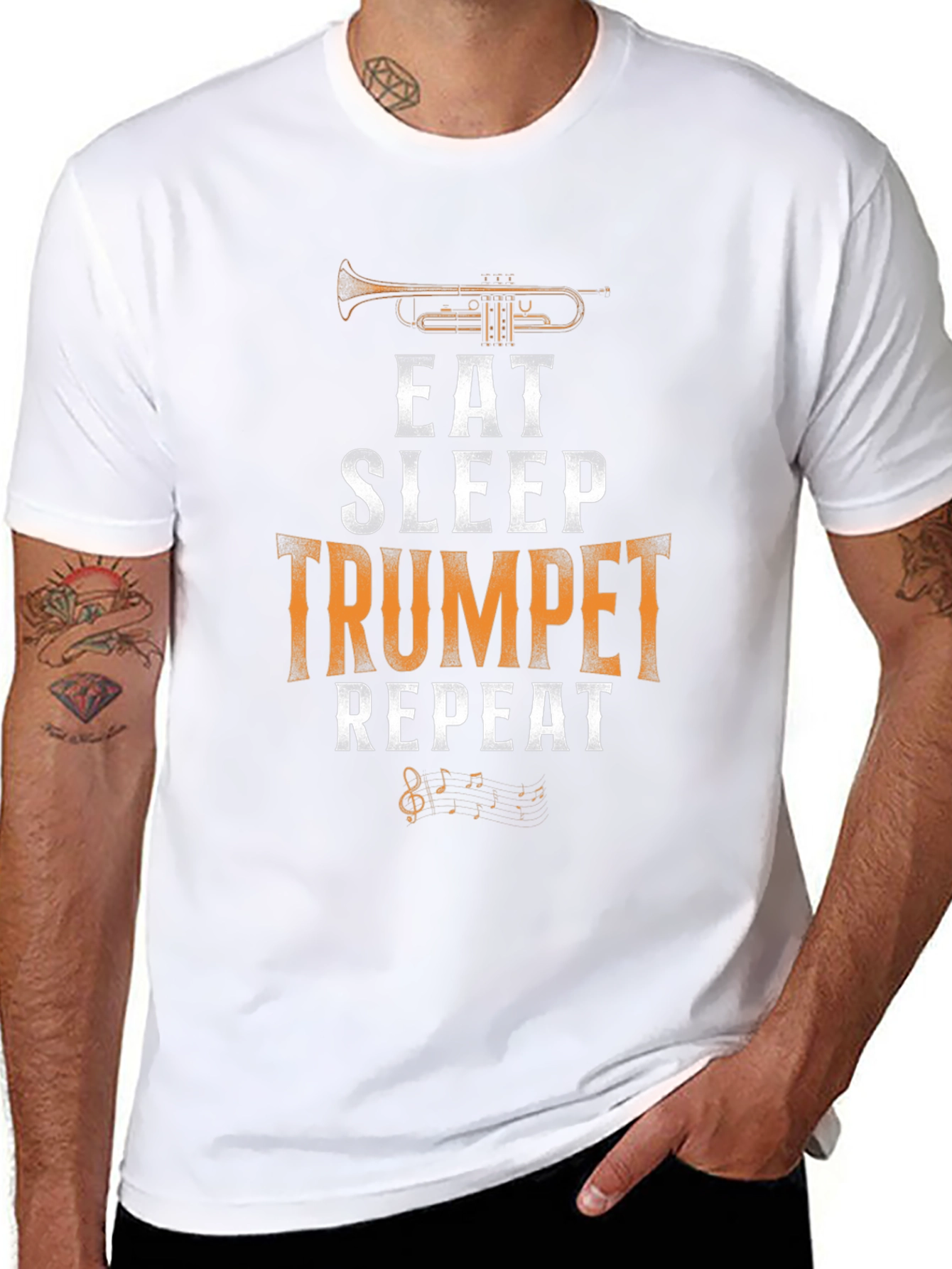 Eat Sleep Trumpet Repeat Graphic Tee