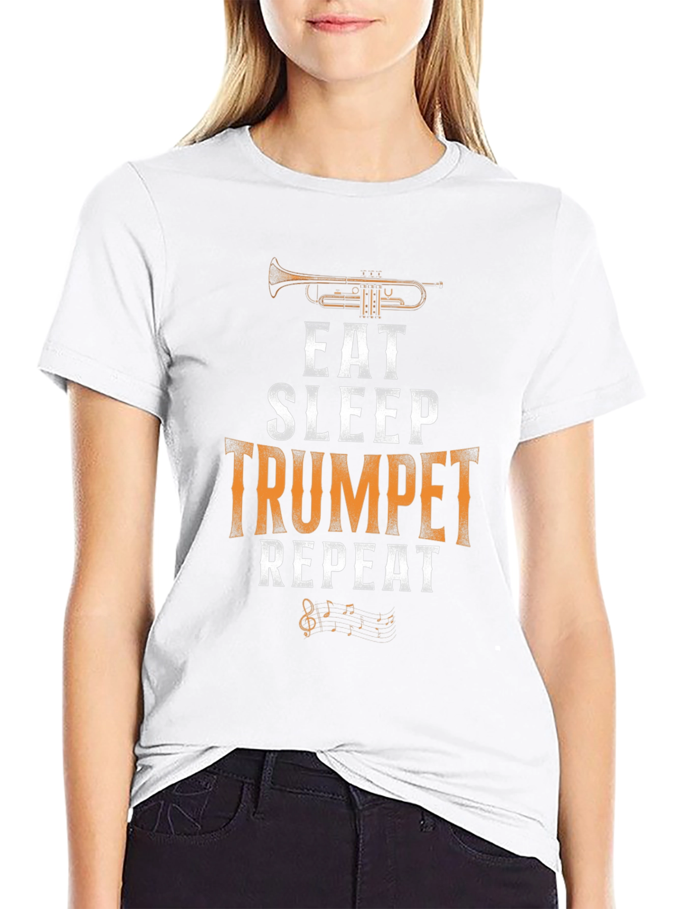 Eat Sleep Trumpet Repeat Graphic Tee