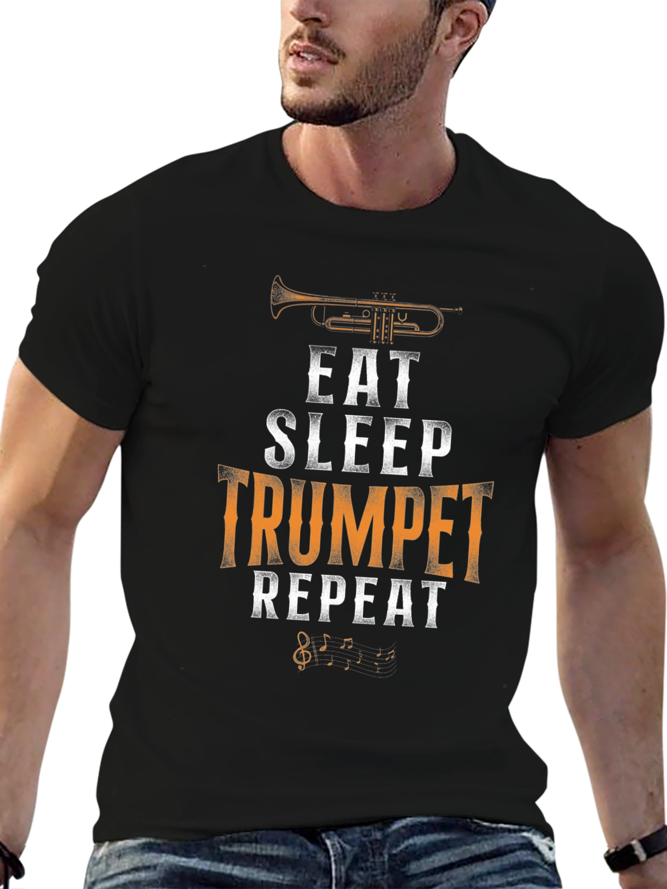 Eat Sleep Trumpet Repeat Graphic Tee
