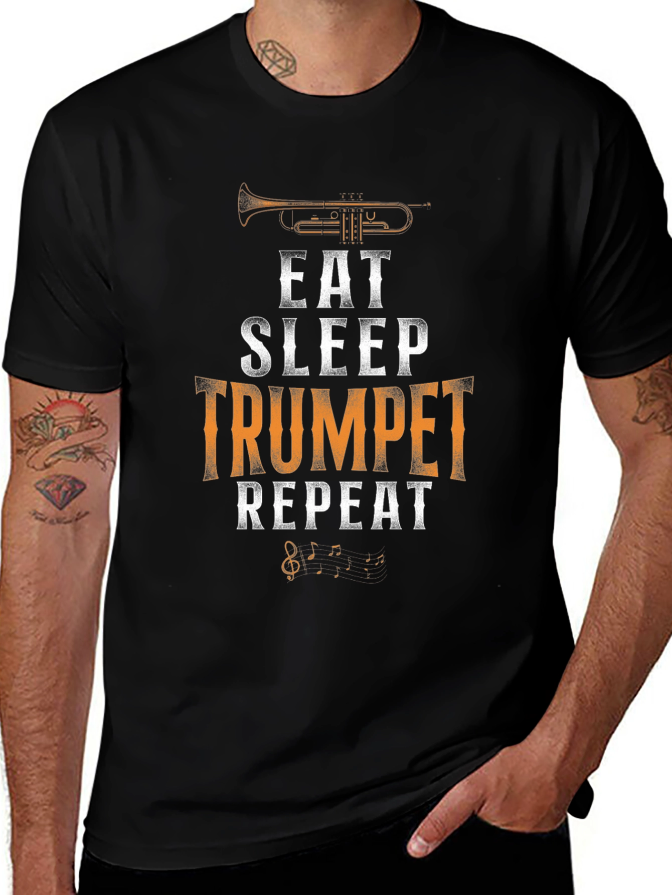 Eat Sleep Trumpet Repeat Graphic Tee