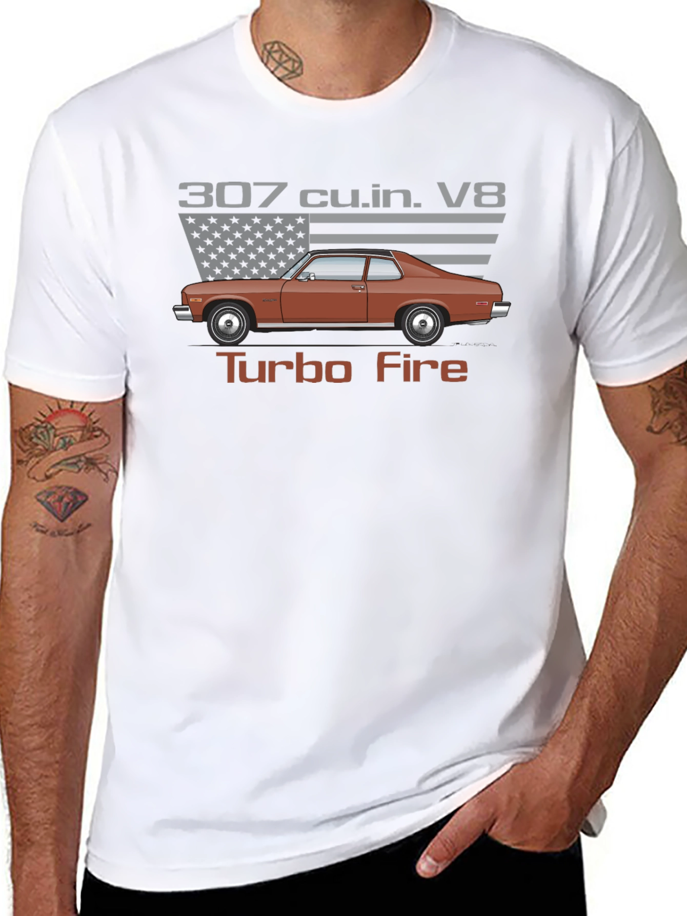 307 Turbo Fire V8 Classic Car T-Shirt