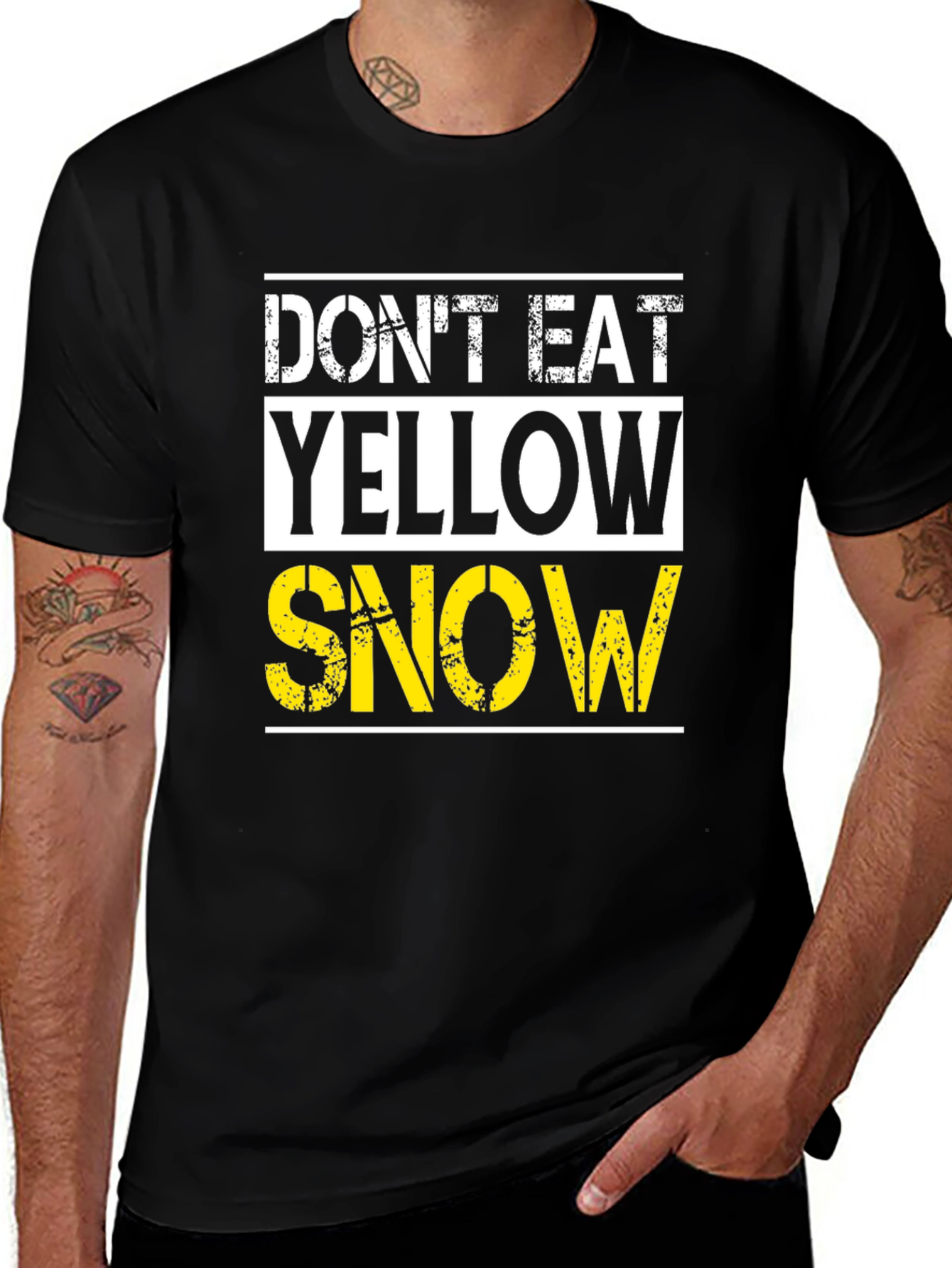 Dont Eat Yellow Snow Graphic Tee - Black