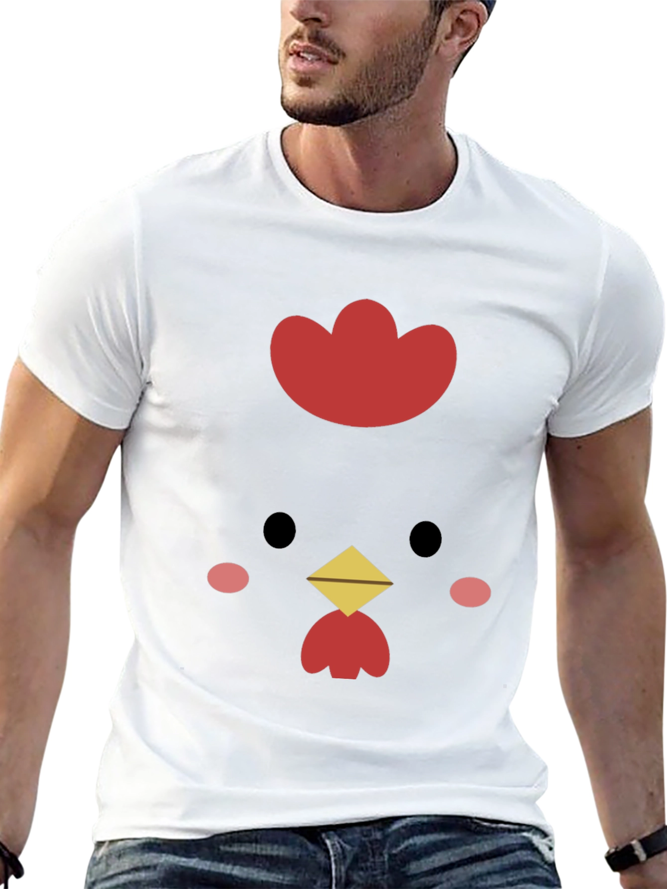 Cute Chicken Graphic Tee - Black
