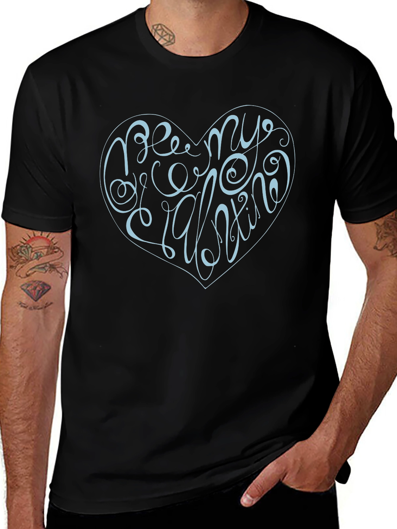 Be My Valentine Graphic T-Shirt - Heart Design