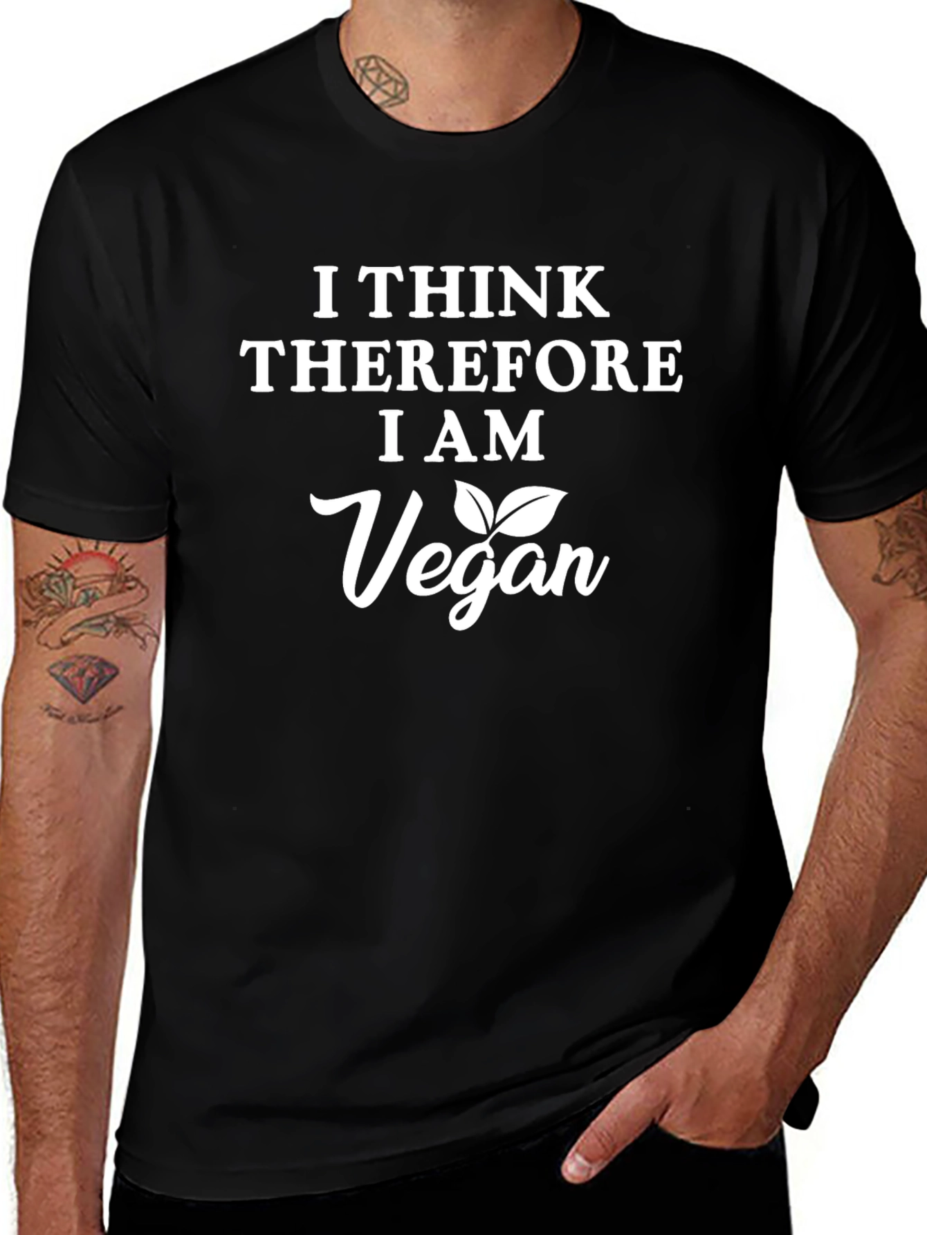 Vegan T-Shirt - I Think Therefore I Am