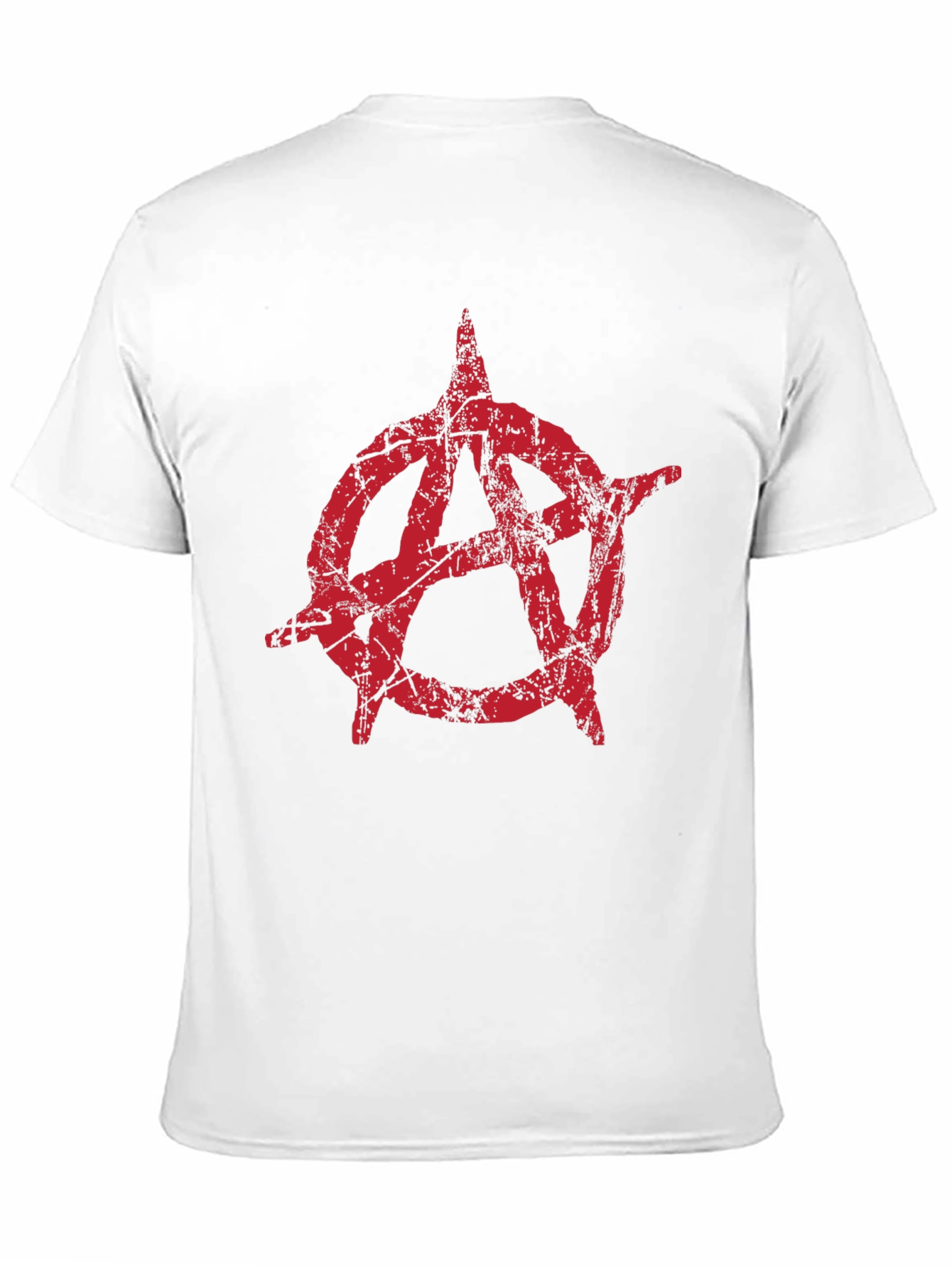 Anarchy Symbol Graphic Tee - Distressed Red Print