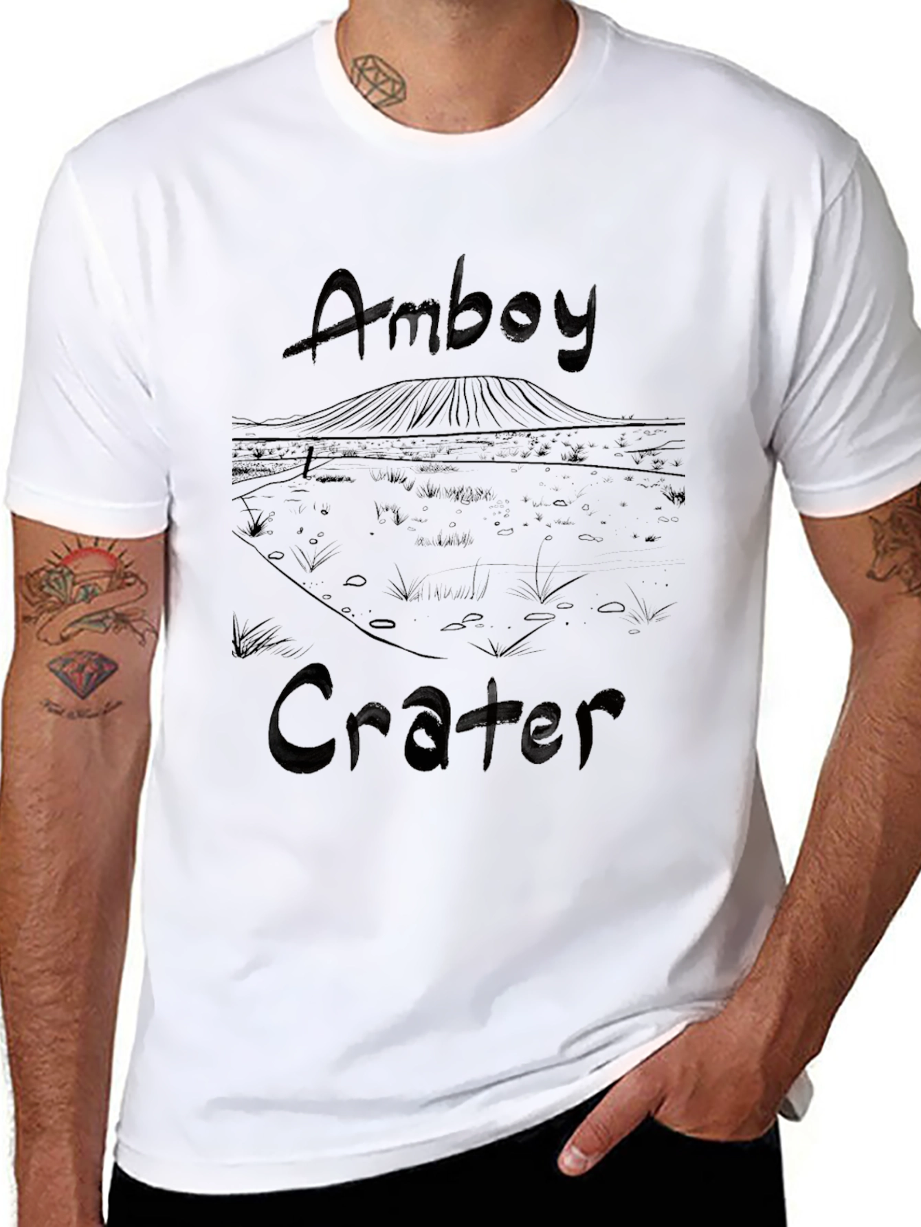 Amboy Crater Graphic Tee - Black Cotton T-Shirt