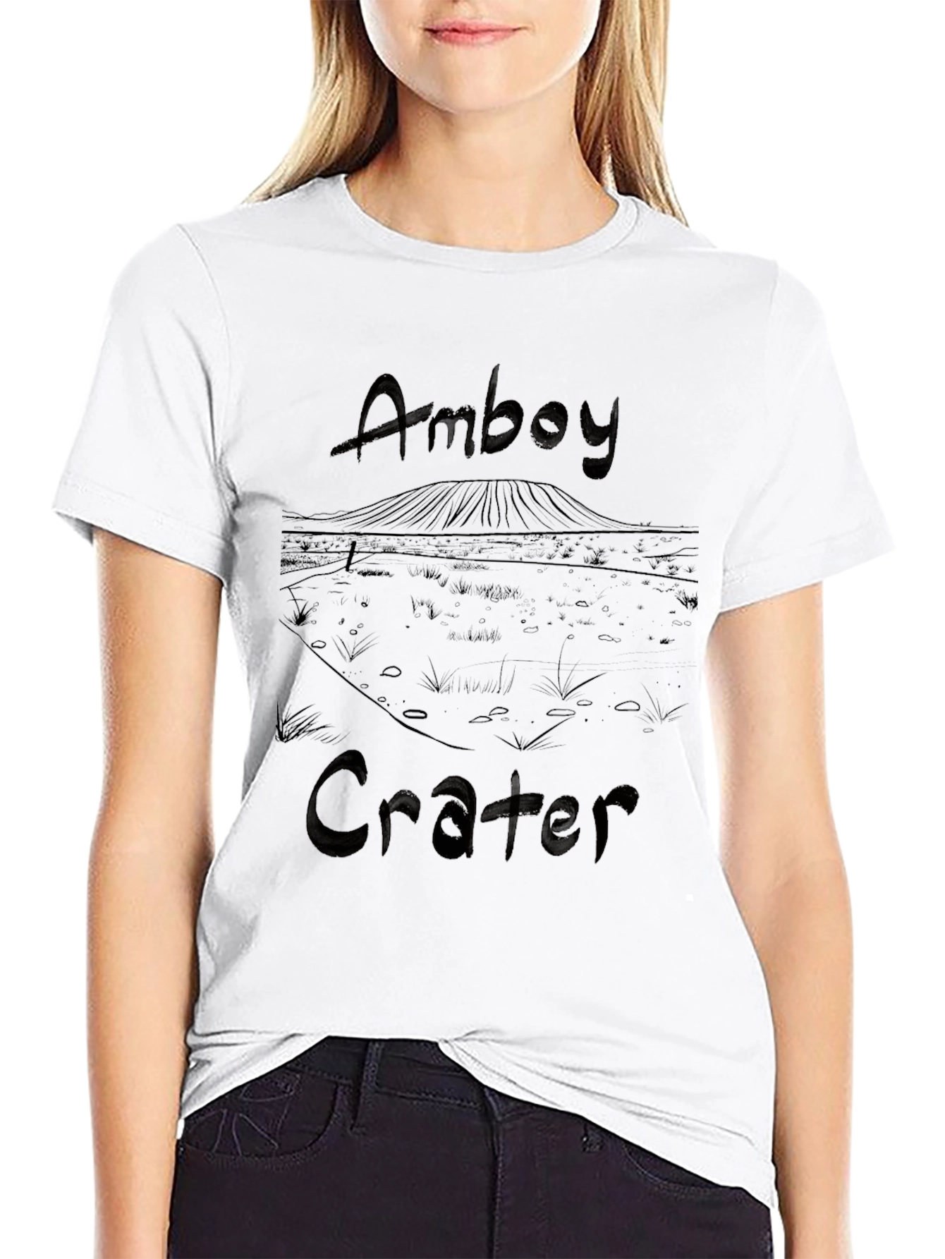 Amboy Crater Graphic Tee - Black Cotton T-Shirt