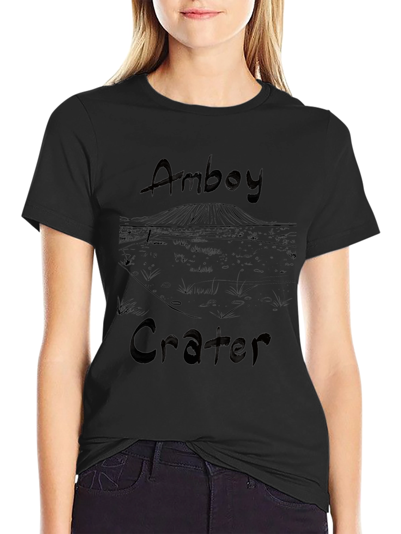 Amboy Crater Graphic Tee - Black Cotton T-Shirt