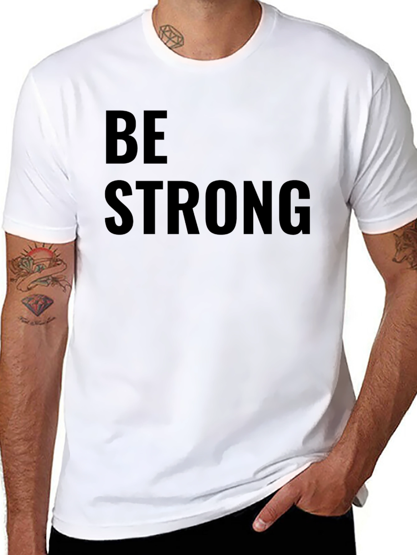 Be Strong Black Graphic Tee
