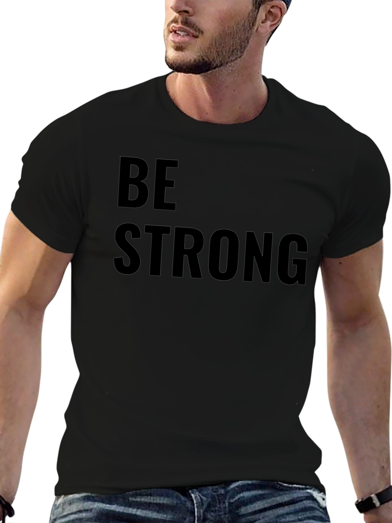 Be Strong Black Graphic Tee