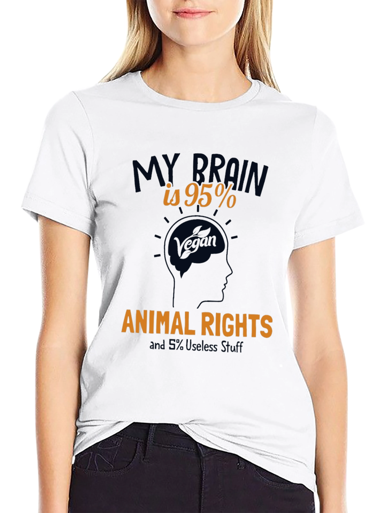 Vegan Animal Rights T-Shirt - 95% Brain Power!