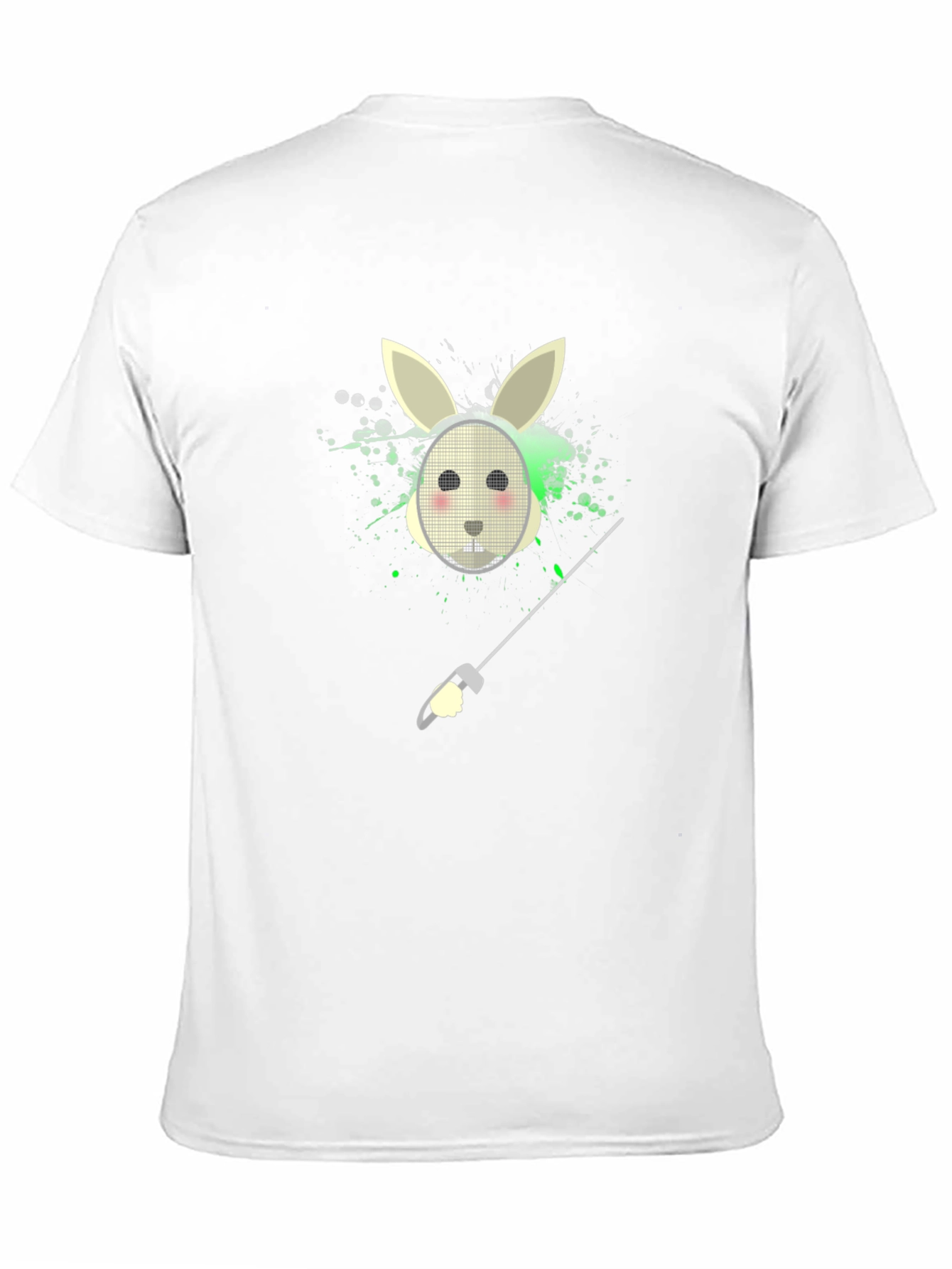 Bunny Fencer Graphic Tee - Black Cotton T-Shirt