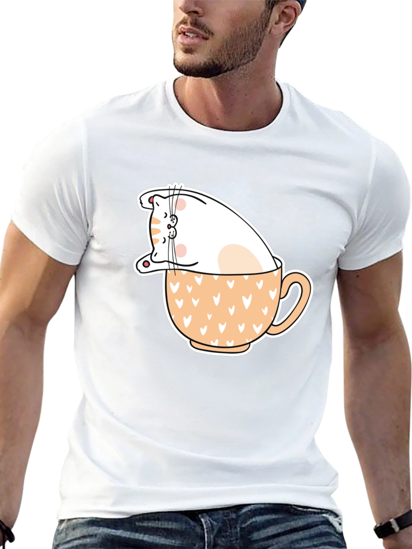 Cat in Cup T-Shirt - Cute Animal Graphic Tee