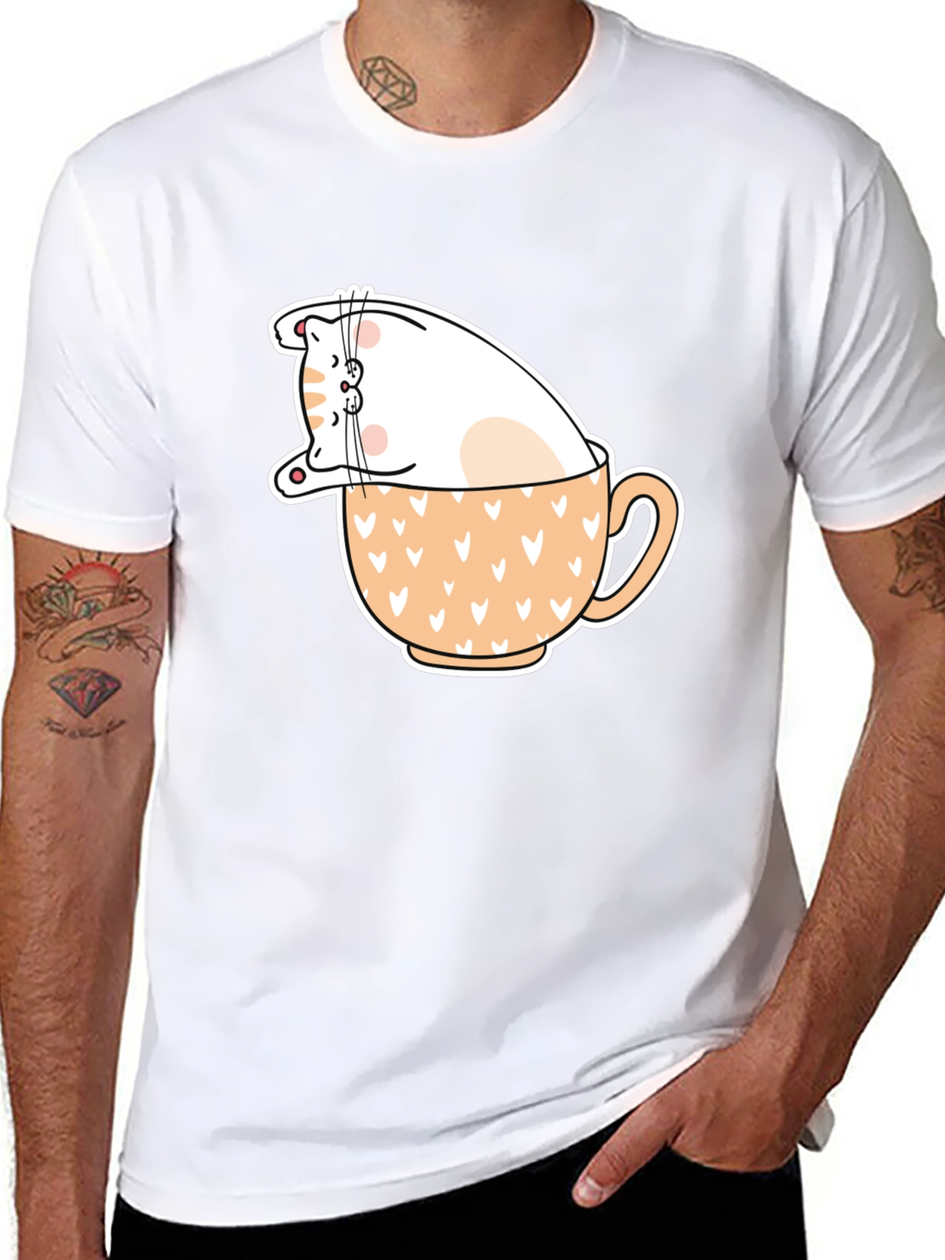 Cat in Cup T-Shirt - Cute Animal Graphic Tee