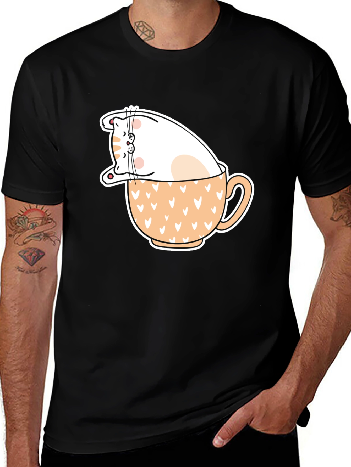 Cat in Cup T-Shirt - Cute Animal Graphic Tee