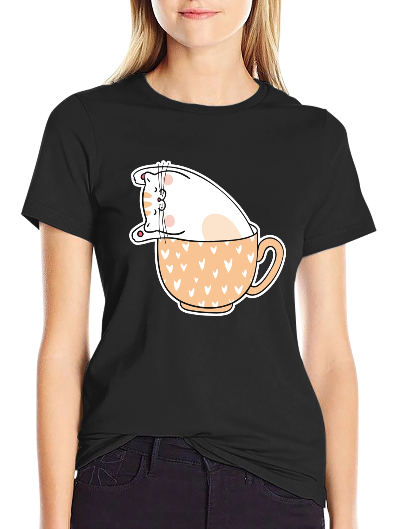 Cat in Cup T-Shirt - Cute Animal Graphic Tee