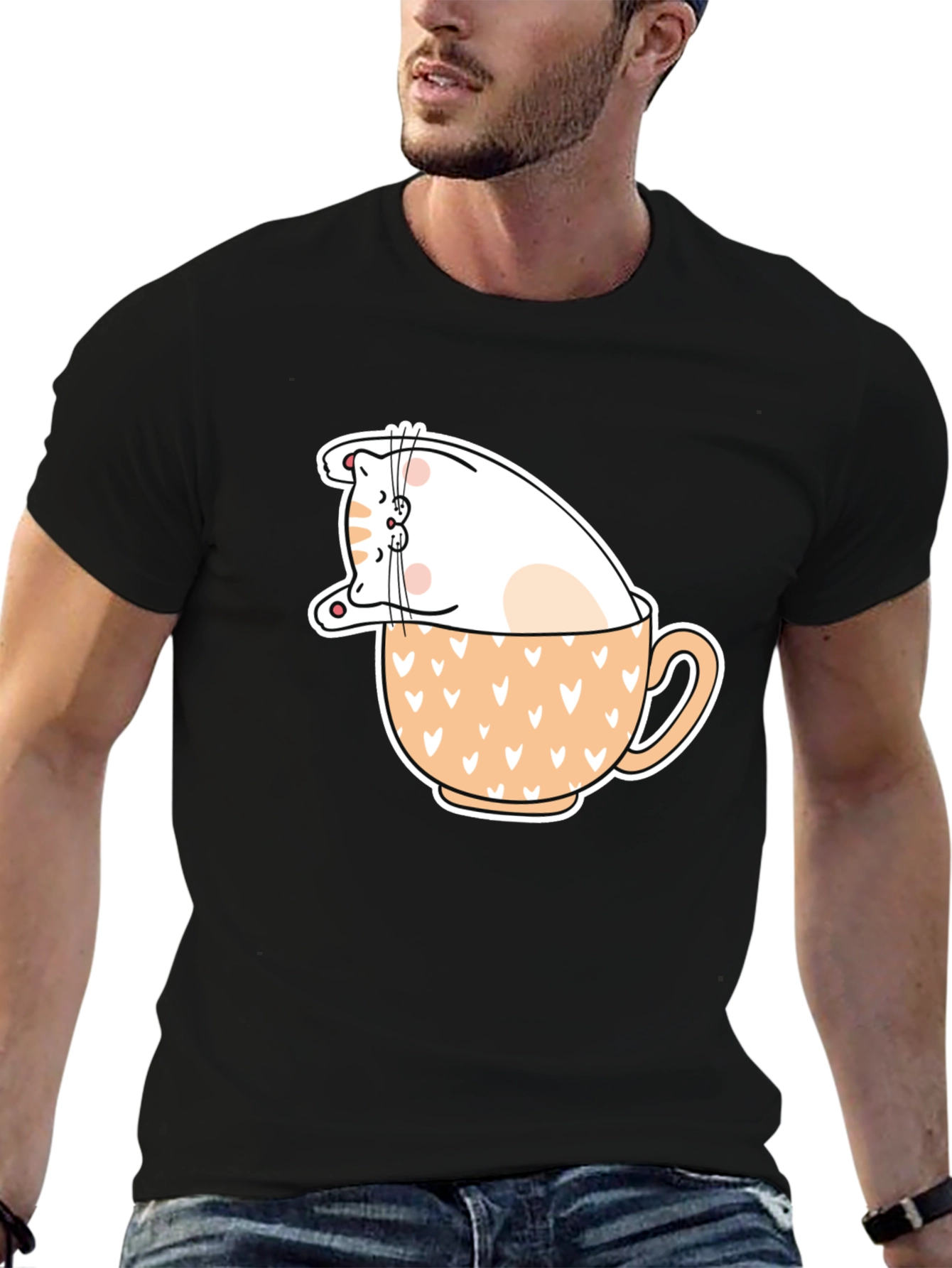 Cat in Cup T-Shirt - Cute Animal Graphic Tee