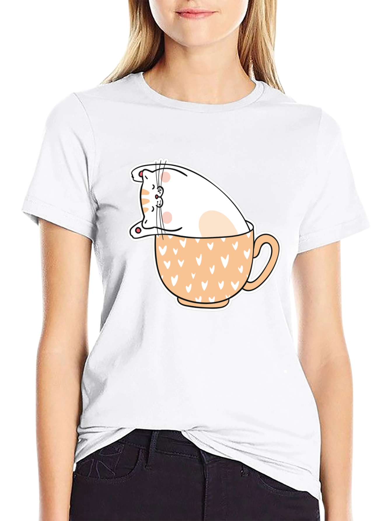 Cat in Cup T-Shirt - Cute Animal Graphic Tee