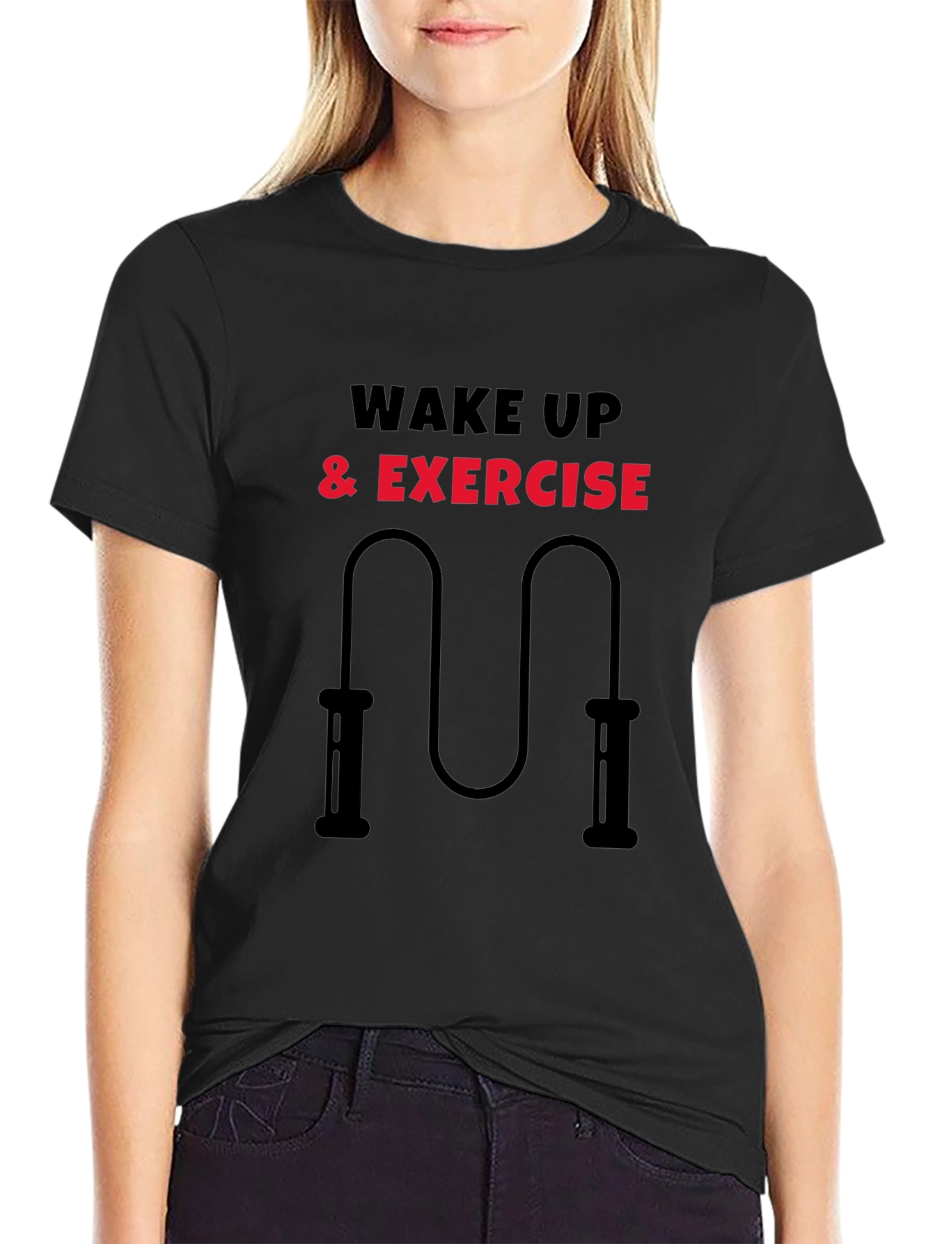 Wake Up & Exercise Black T-Shirt