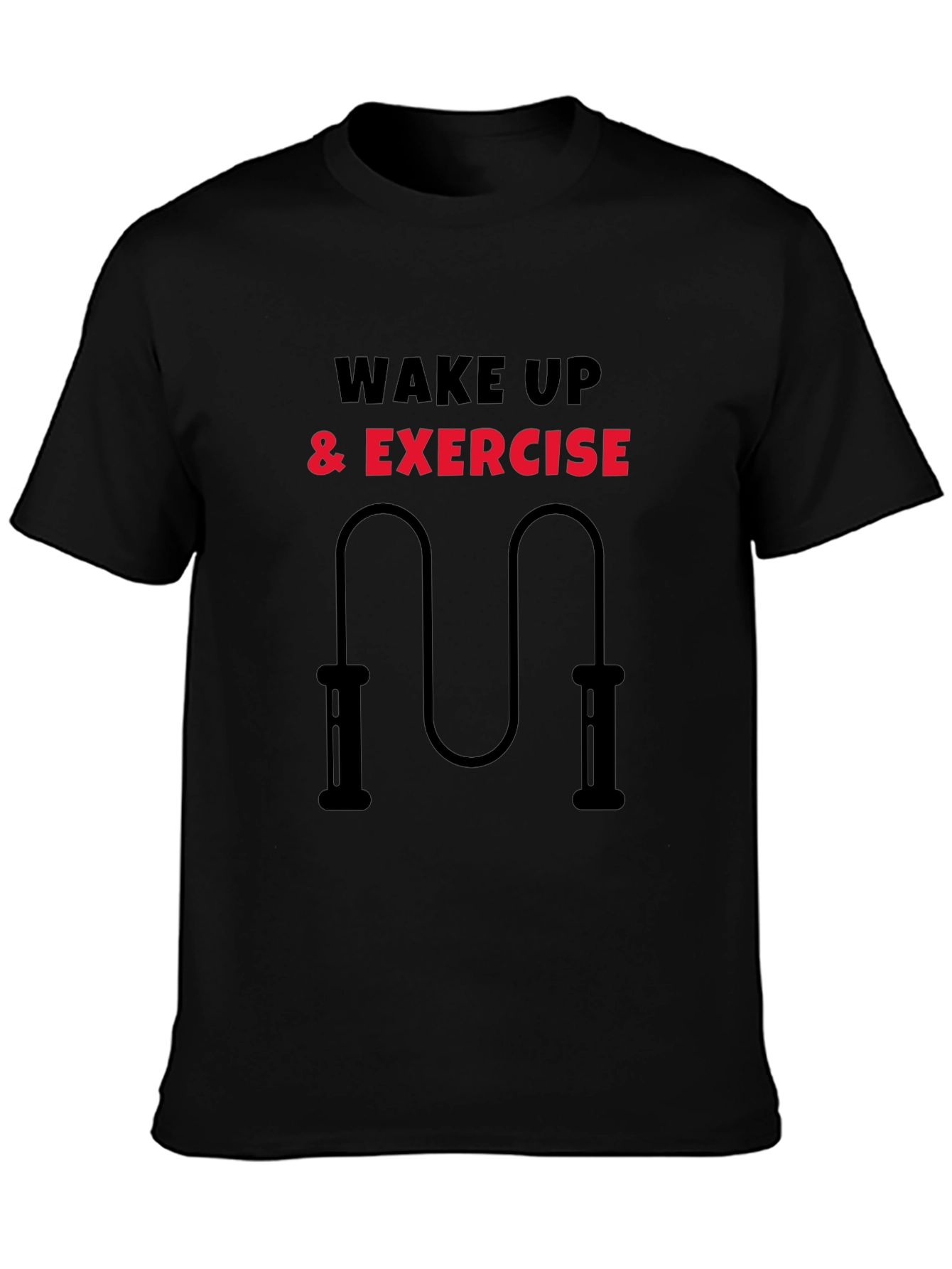 Wake Up & Exercise Black T-Shirt
