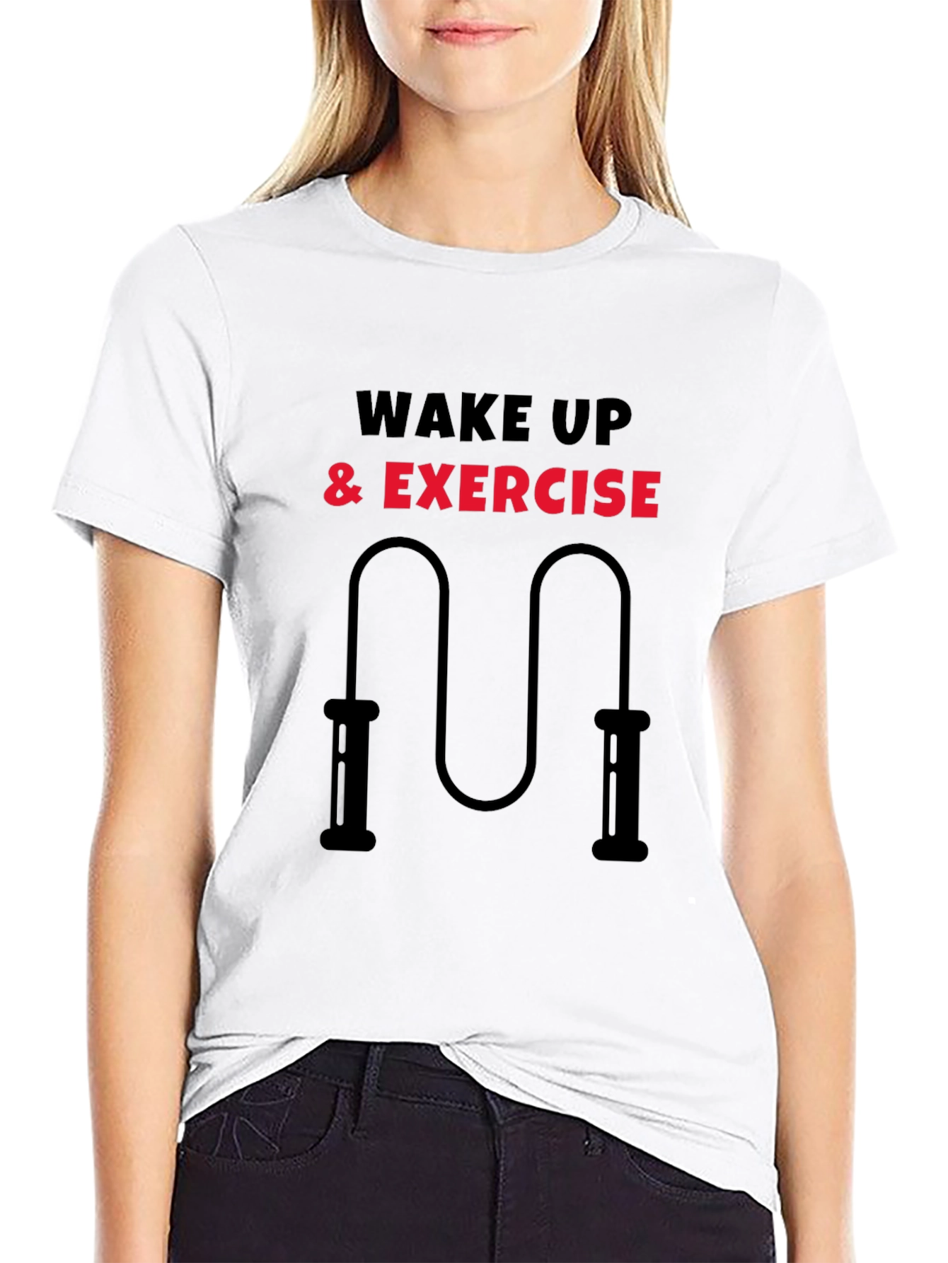 Wake Up & Exercise Black T-Shirt