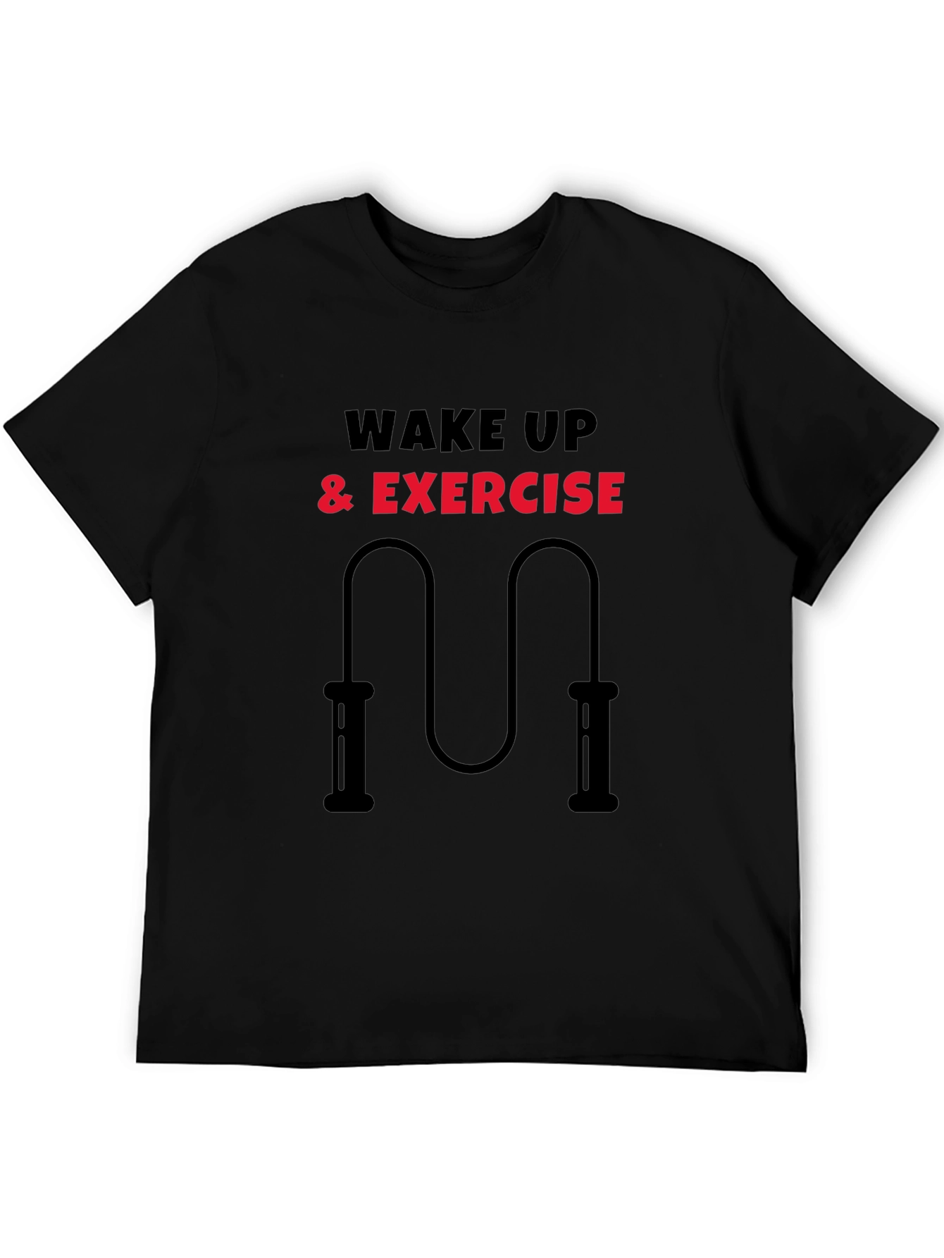 Wake Up & Exercise Black T-Shirt