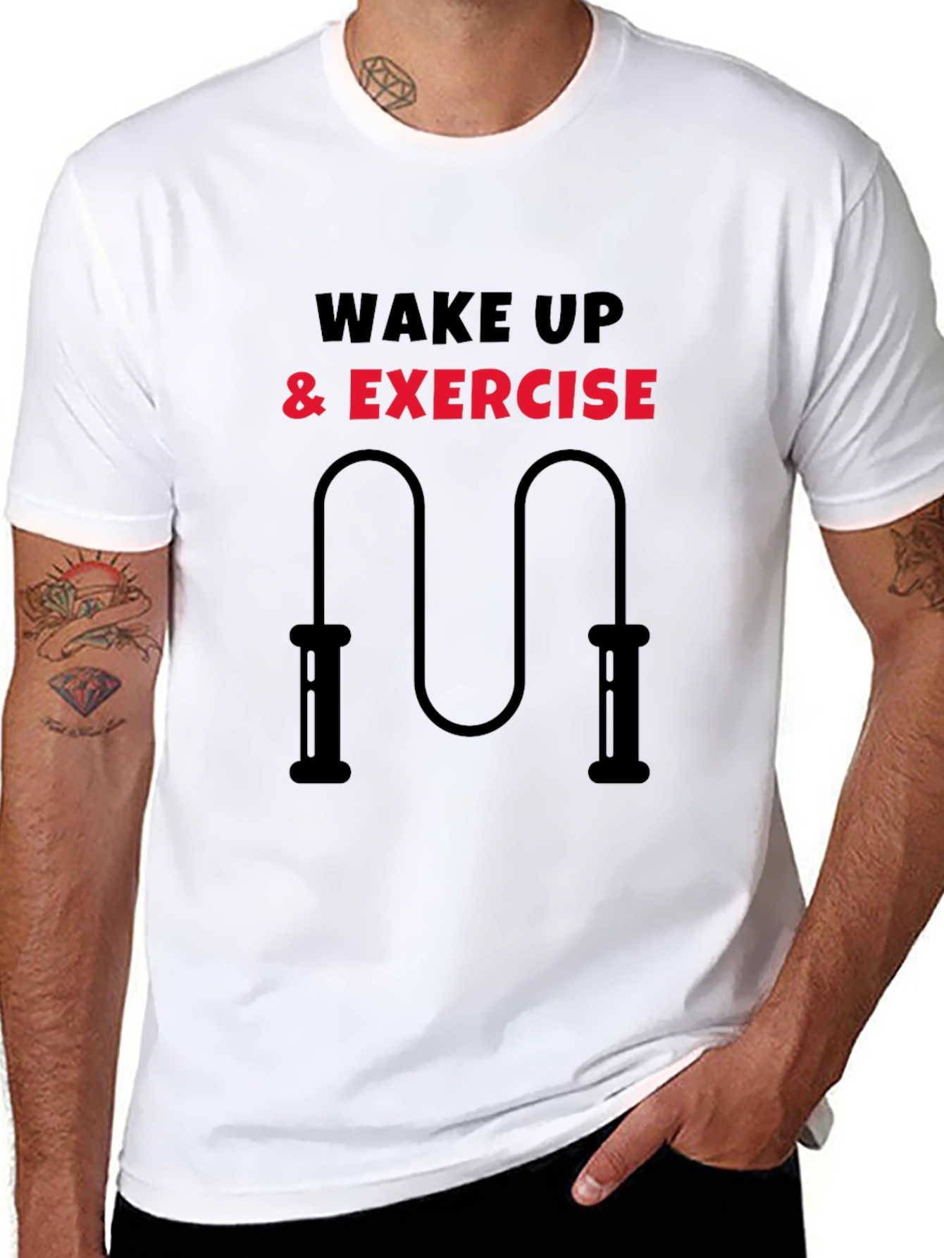 Wake Up & Exercise Black T-Shirt