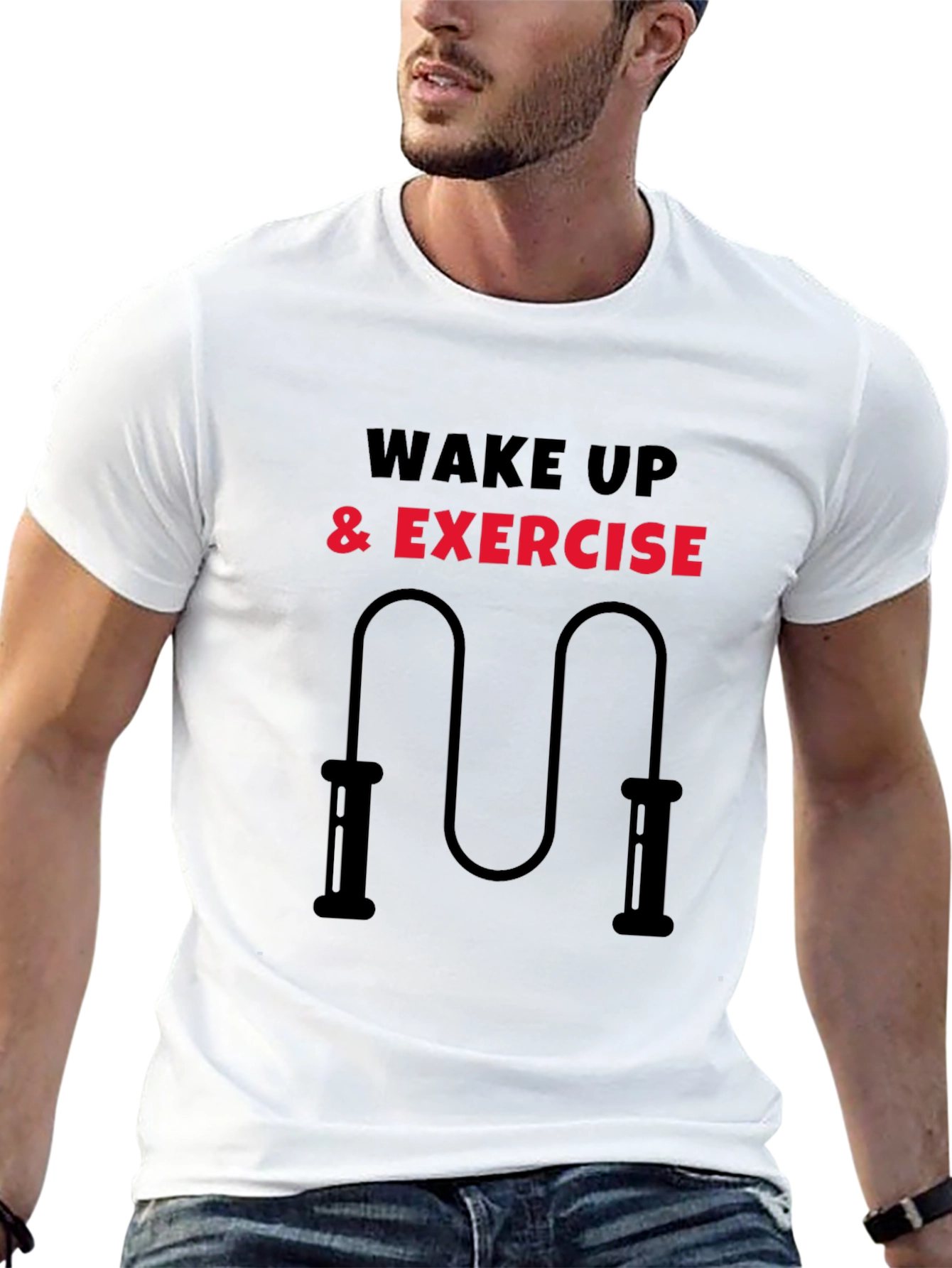 Wake Up & Exercise Black T-Shirt