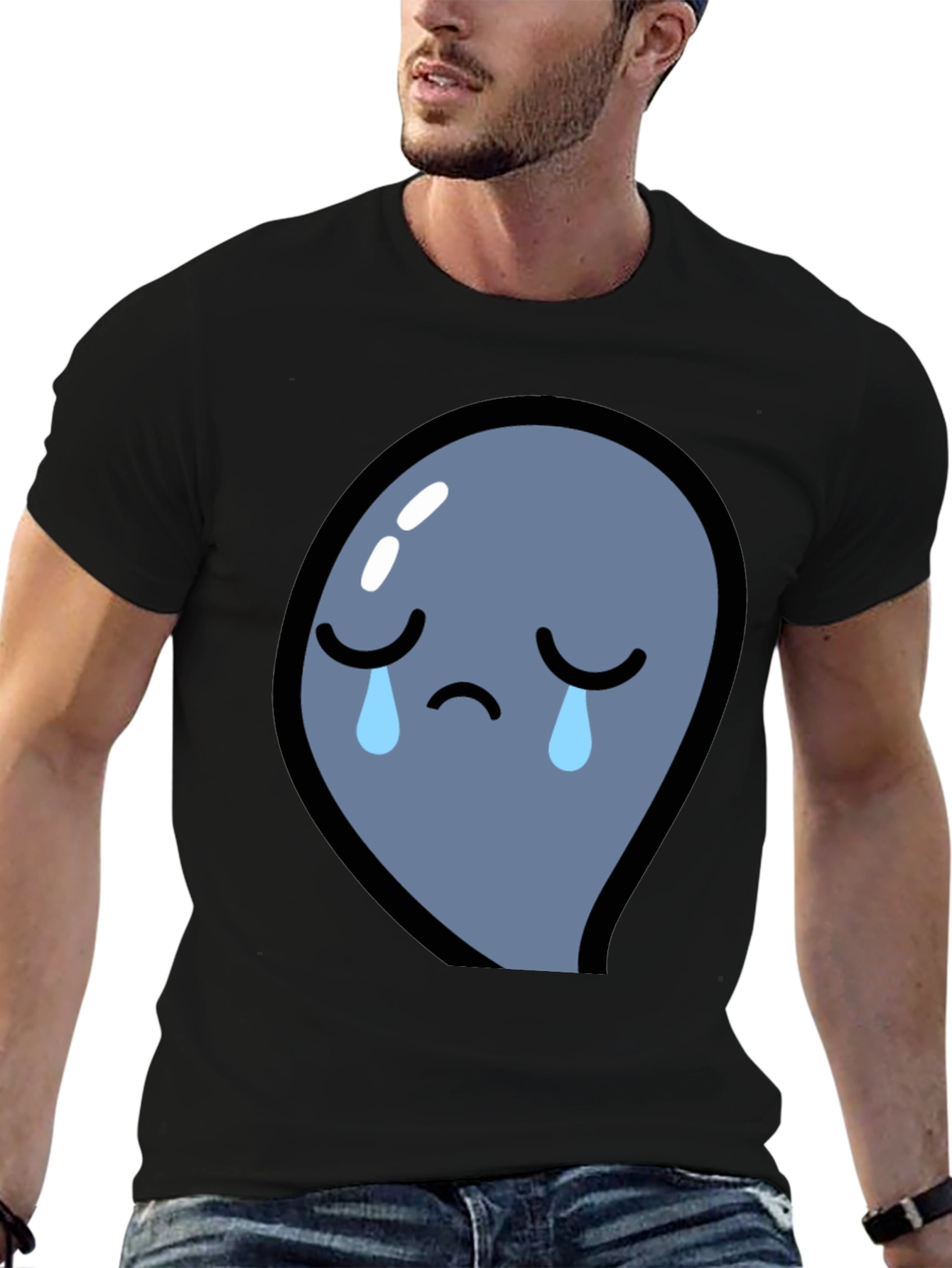 Sad Blob T-Shirt - Black Cotton Blend