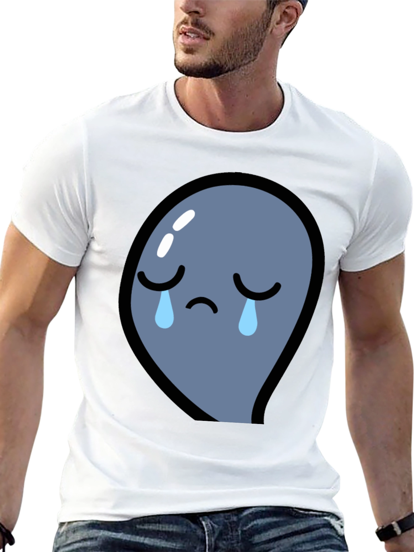 Sad Blob T-Shirt - Black Cotton Blend