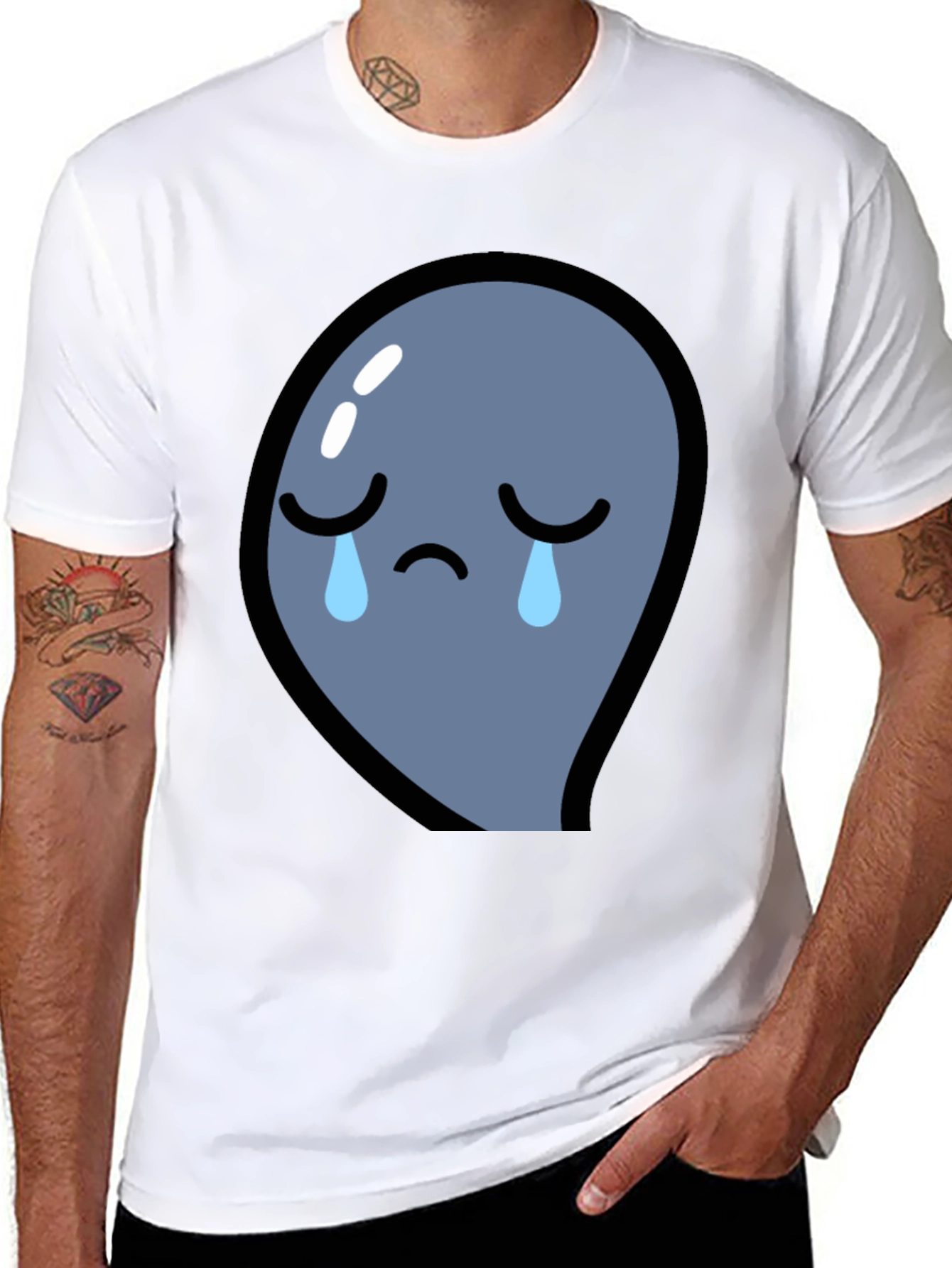 Sad Blob T-Shirt - Black Cotton Blend