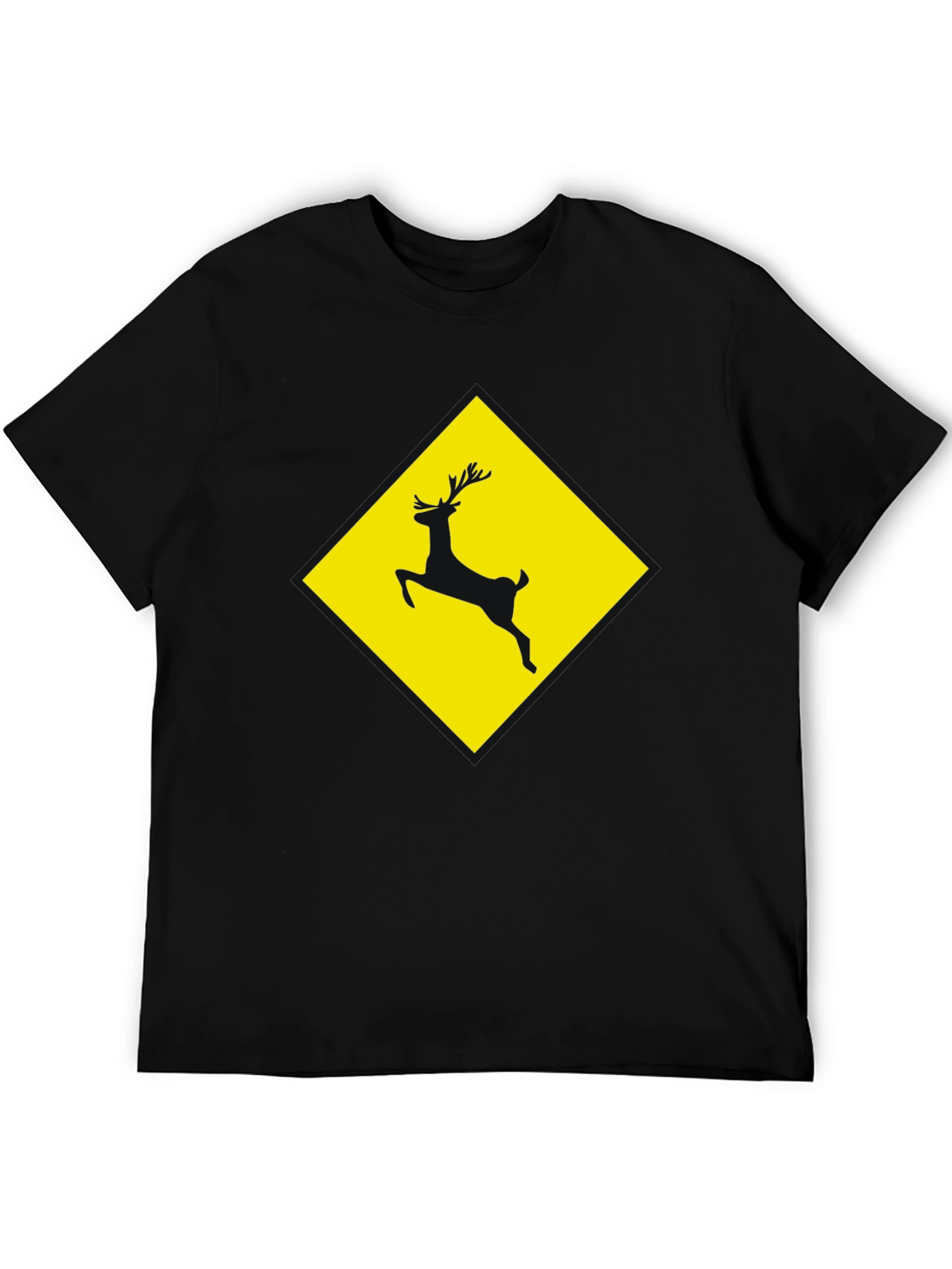 Deer Crossing Graphic Tee - Black