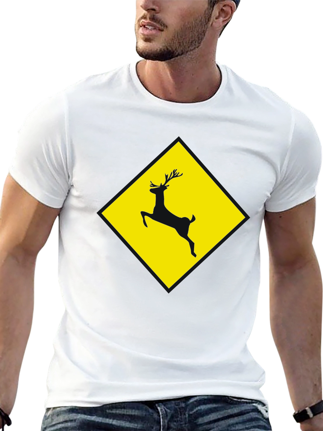 Deer Crossing Graphic Tee - Black