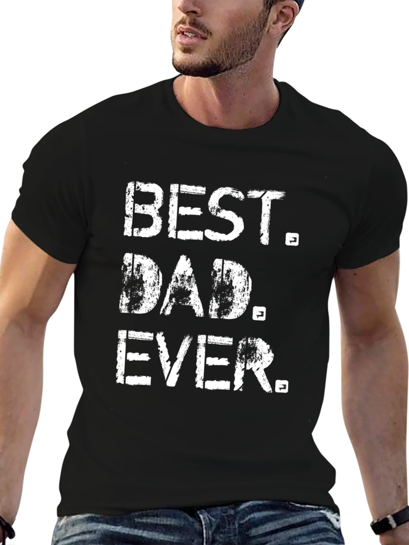 Best Dad Ever Black Graphic T-Shirt