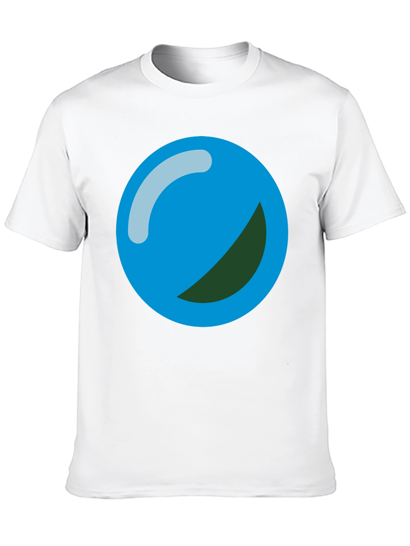 Blue Ball Graphic Print Black T-Shirt